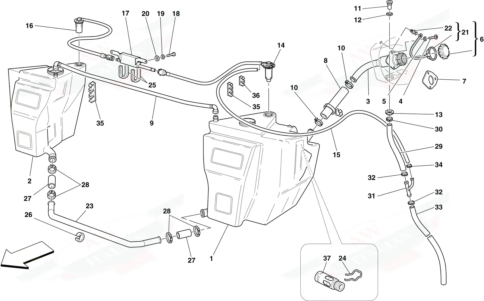 Fuel Tanks And Filler Neck -Not For Spider 16M-