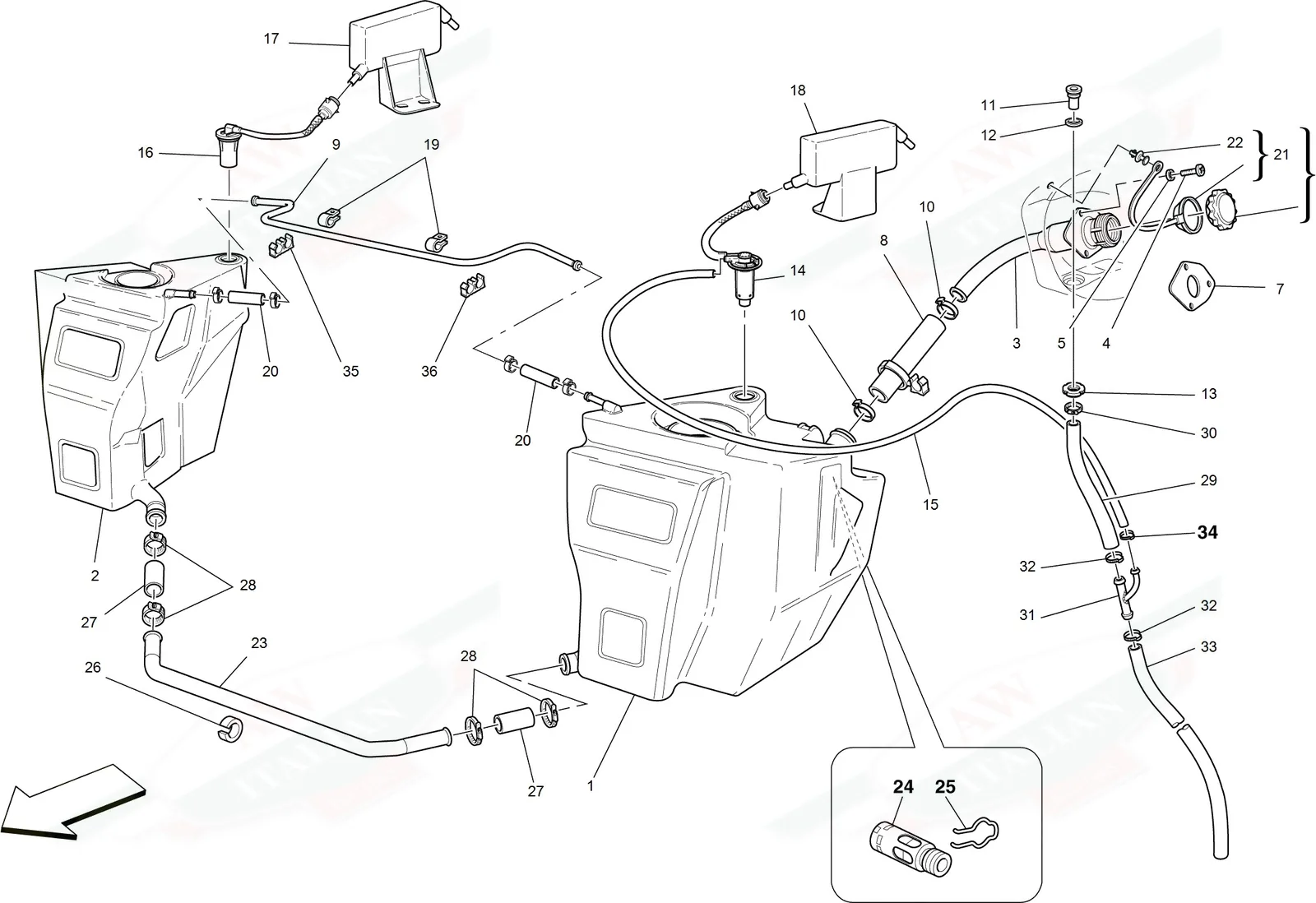 Fuel Tanks And Filler Neck -Applicable For Spider 16M-