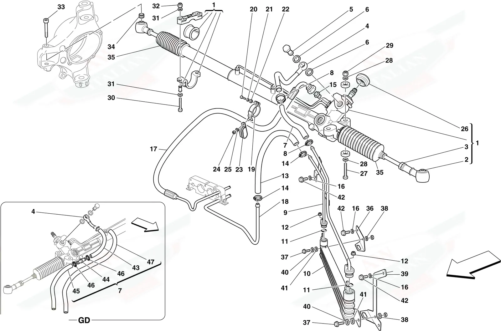 Hydraulic Power Steering Box And Serpentine Coil