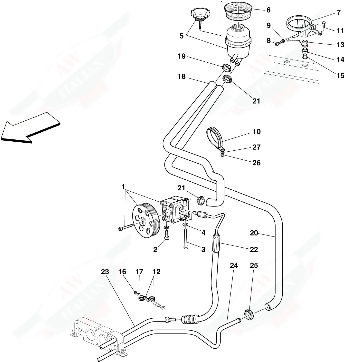 Power Steering Pump And Reservoir