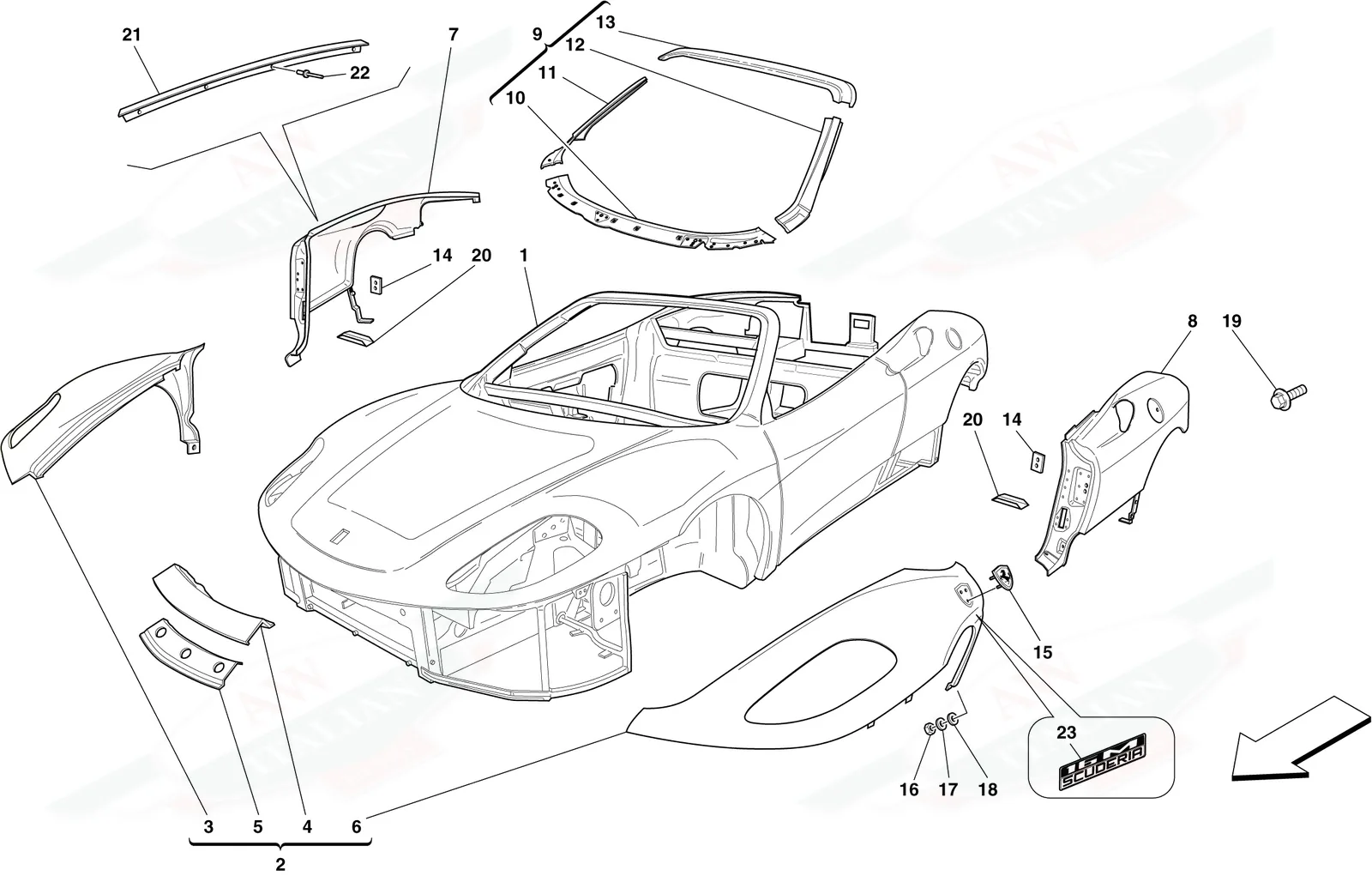 Bodyshell - Exterior Trim -Applicable For Spider 16M-