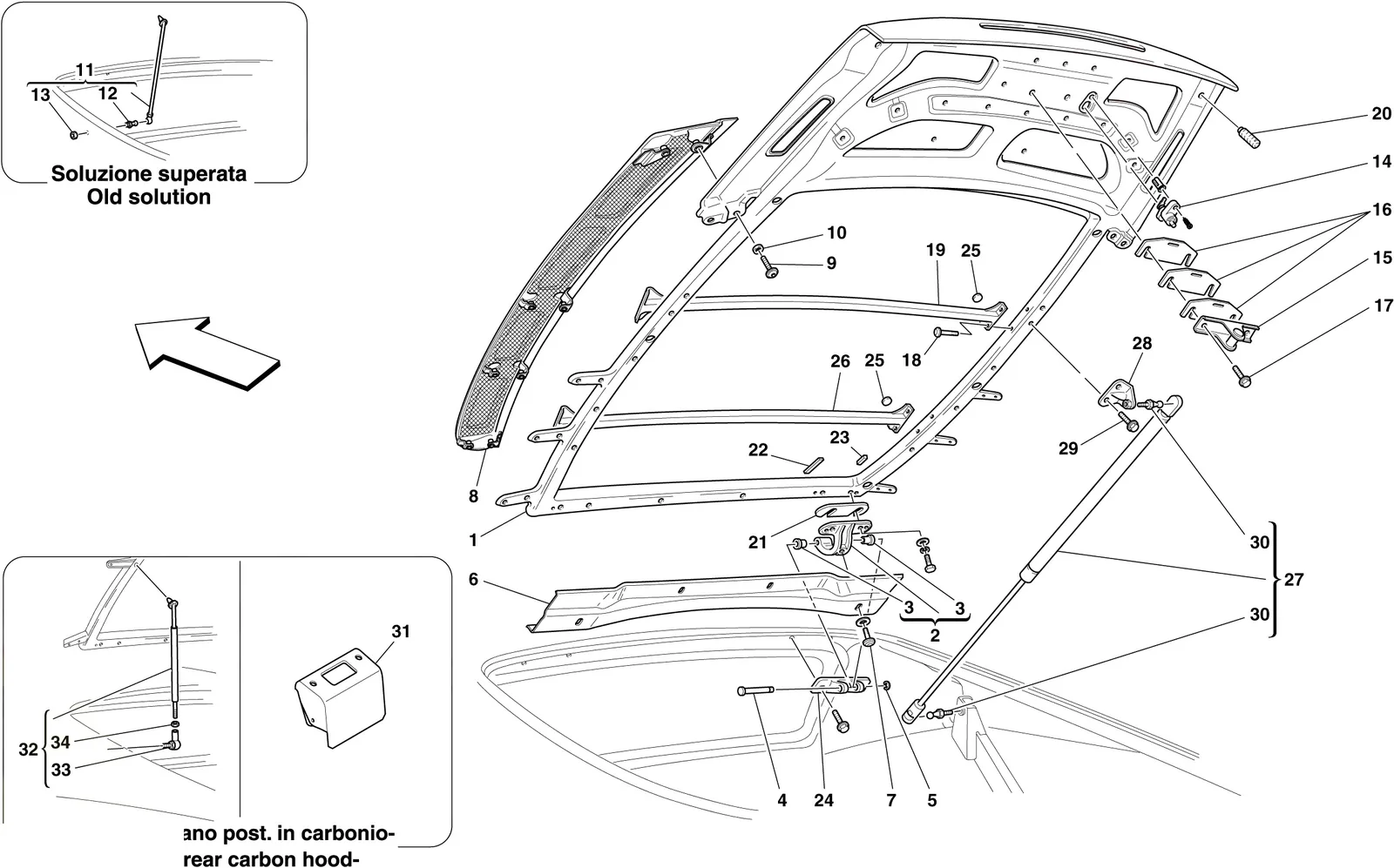 Engine Compartment Lid -Not For Spider 16M-