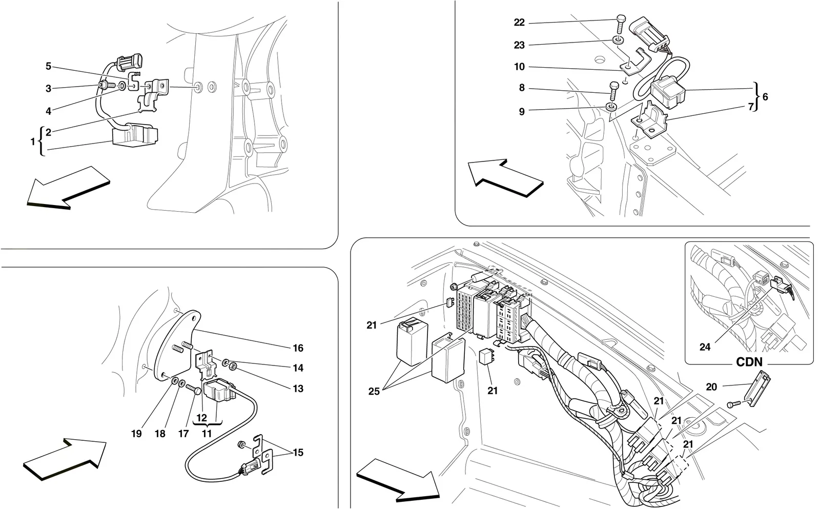 Ecus And Sensors In Front Compartment And Engine Compartment