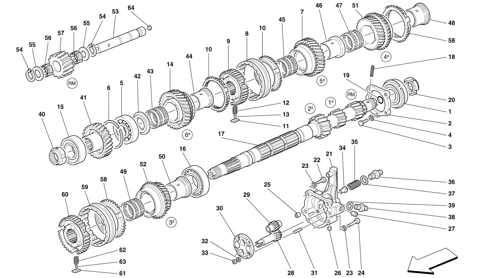 Main Shaft Gears And Gearbox Oil Pump -Not For 456 Gta-