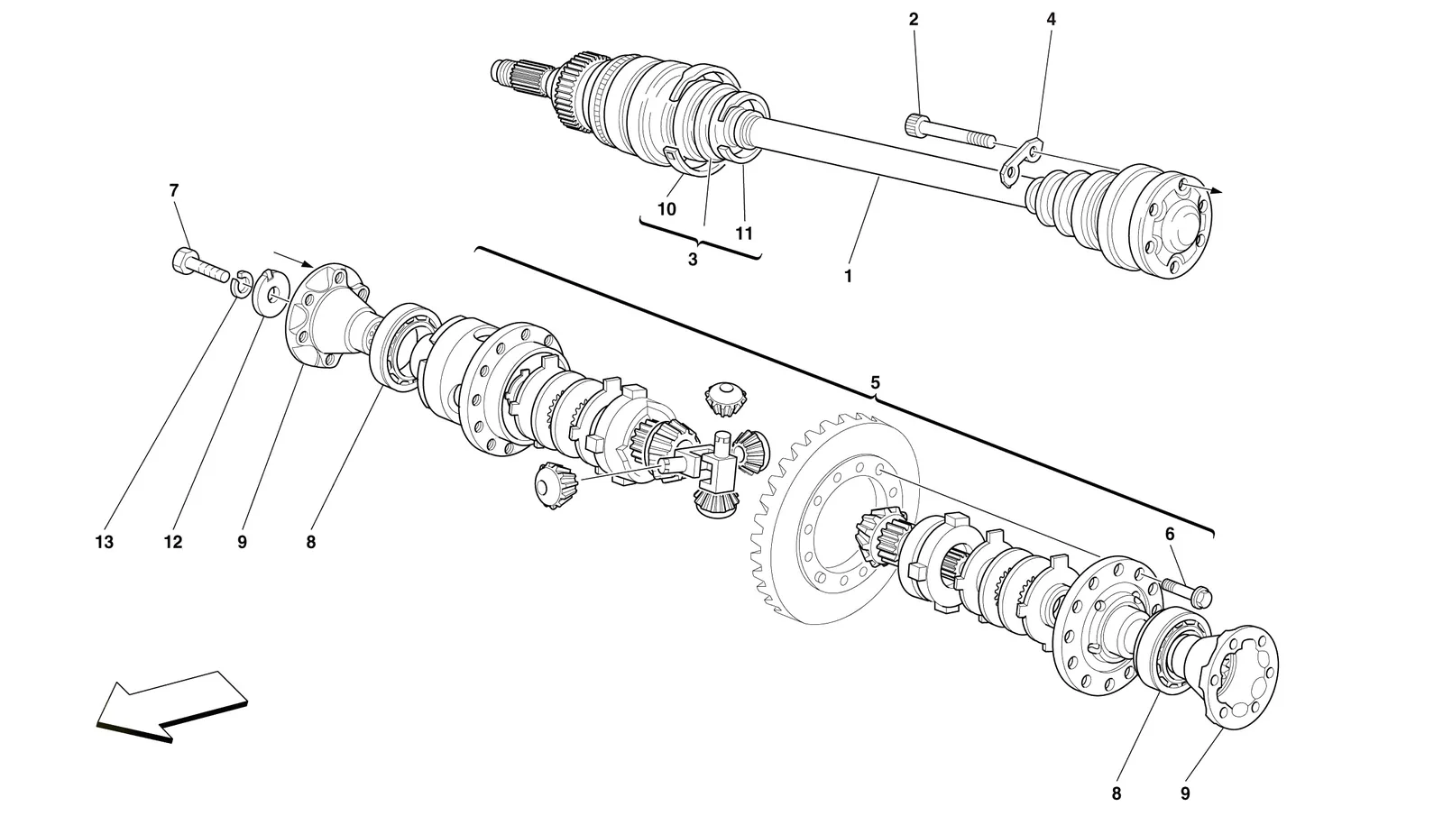 Differential And Axle Shaft -Not For 456 Gta-