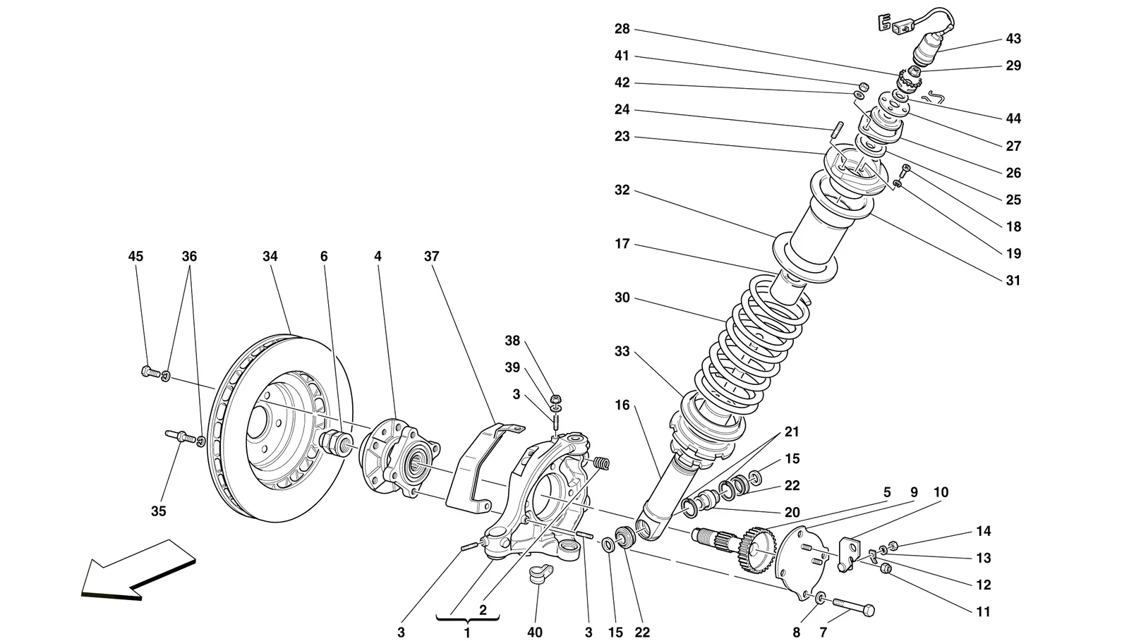 Front Suspension - Shock Absorber And Brake Disc