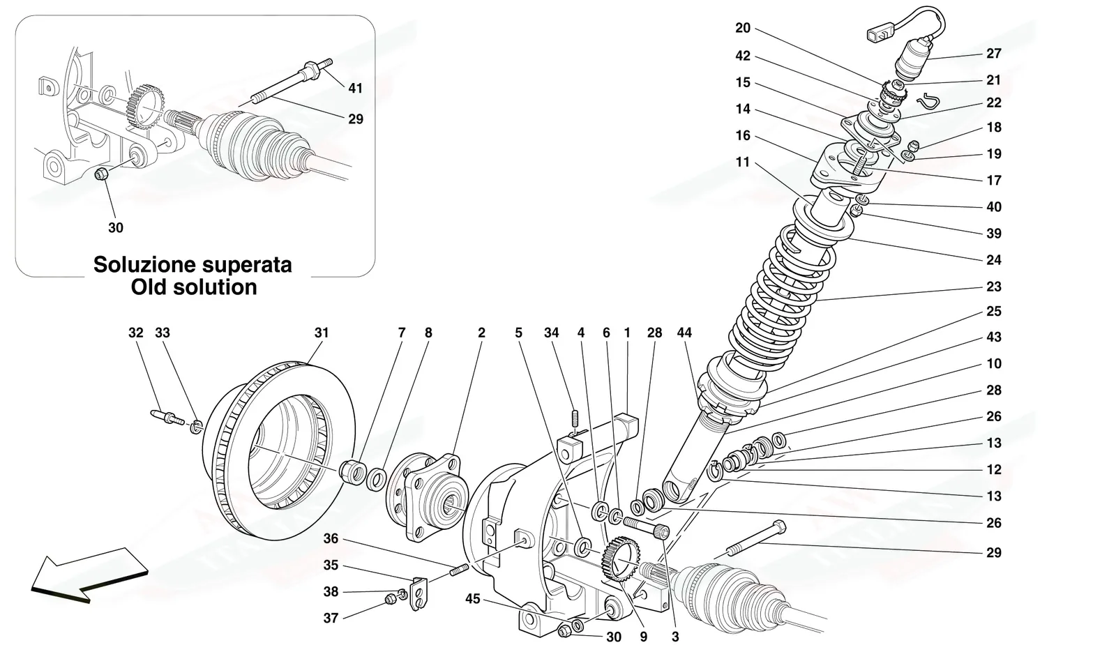 Rear Suspension - Shock Absorber And Brake Disc