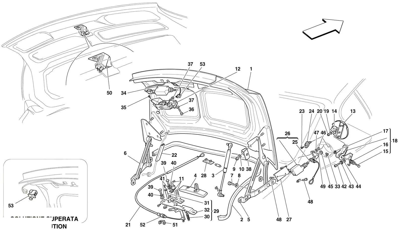 Trunk Hood Bonnet And Petrol Cover