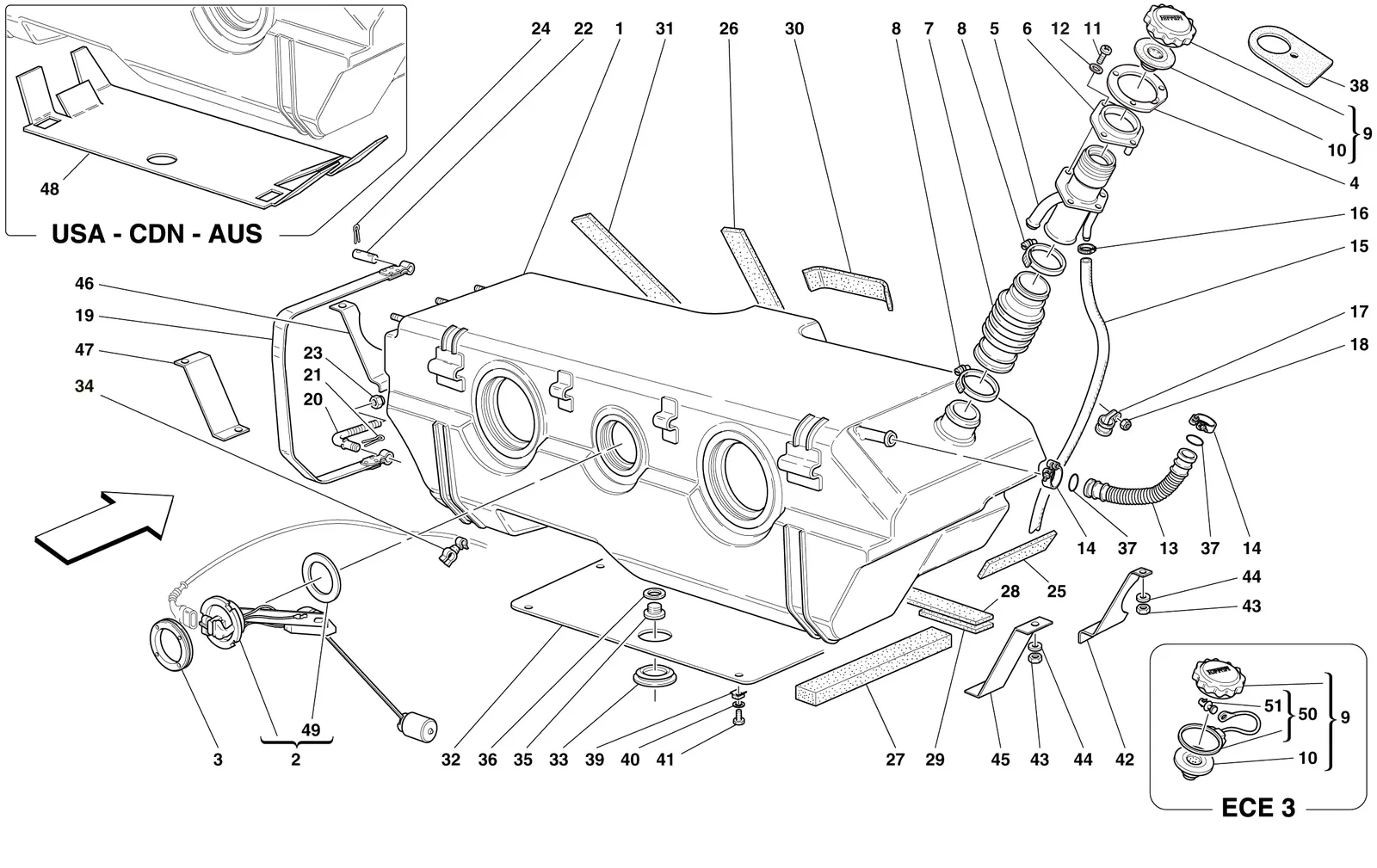 Fuel Tank -Not For Usa M.Y. 2000, Usa M.Y. 2001, Usa M.Y. 2002, Usa M.Y. 2003, Cdn M.Y. 2000, Cdn M.