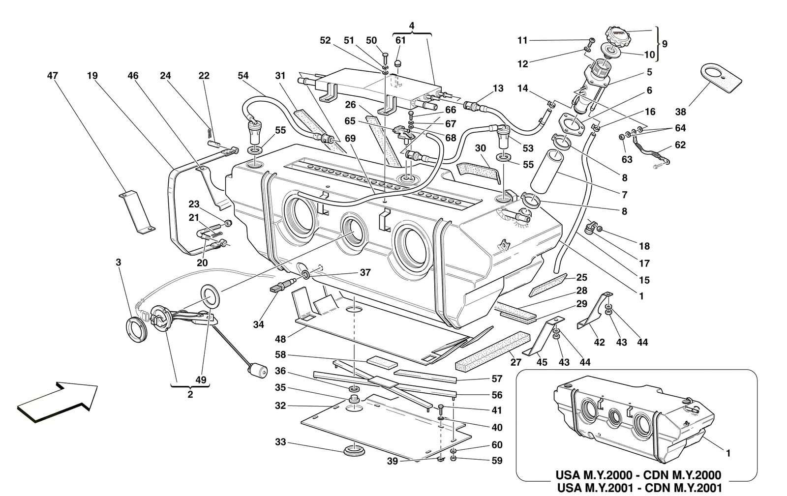 Fuel Tank -Valid For Usa M.Y. 2000, Usa M.Y. 2001, Usa M.Y. 2002, Usa M.Y. 2003, Cdn M.Y. 2000, Cdn