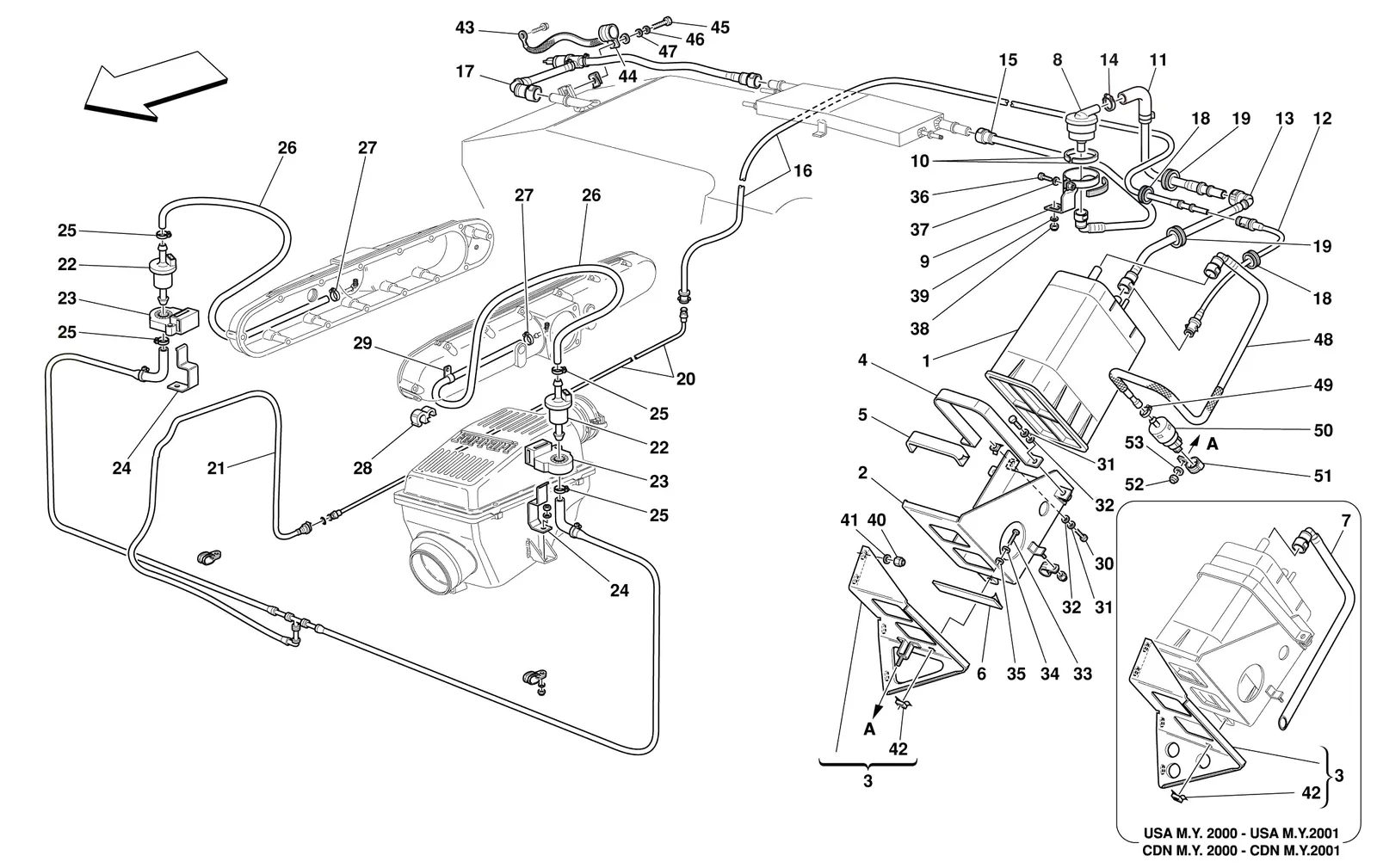 Antievaporation Device -Valid For Usa M.Y. 2000, Usa M.Y. 2001, Usa M.Y. 2002, Usa M.Y. 2003, Cdn M.