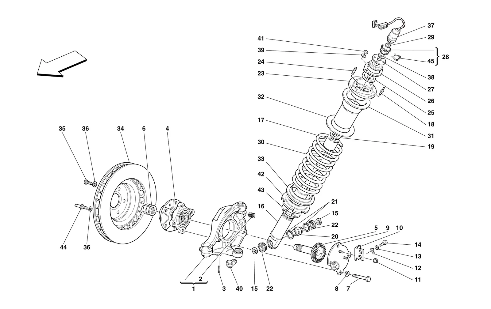 Front Suspension - Shock Absorber And Brake Disc