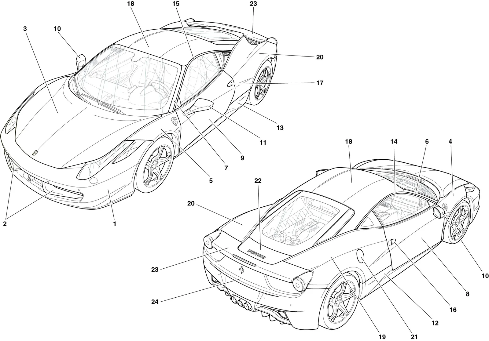 Ferrari 458 Italia Painting -Applicable For S.T. Schedule Only- exploded diagram