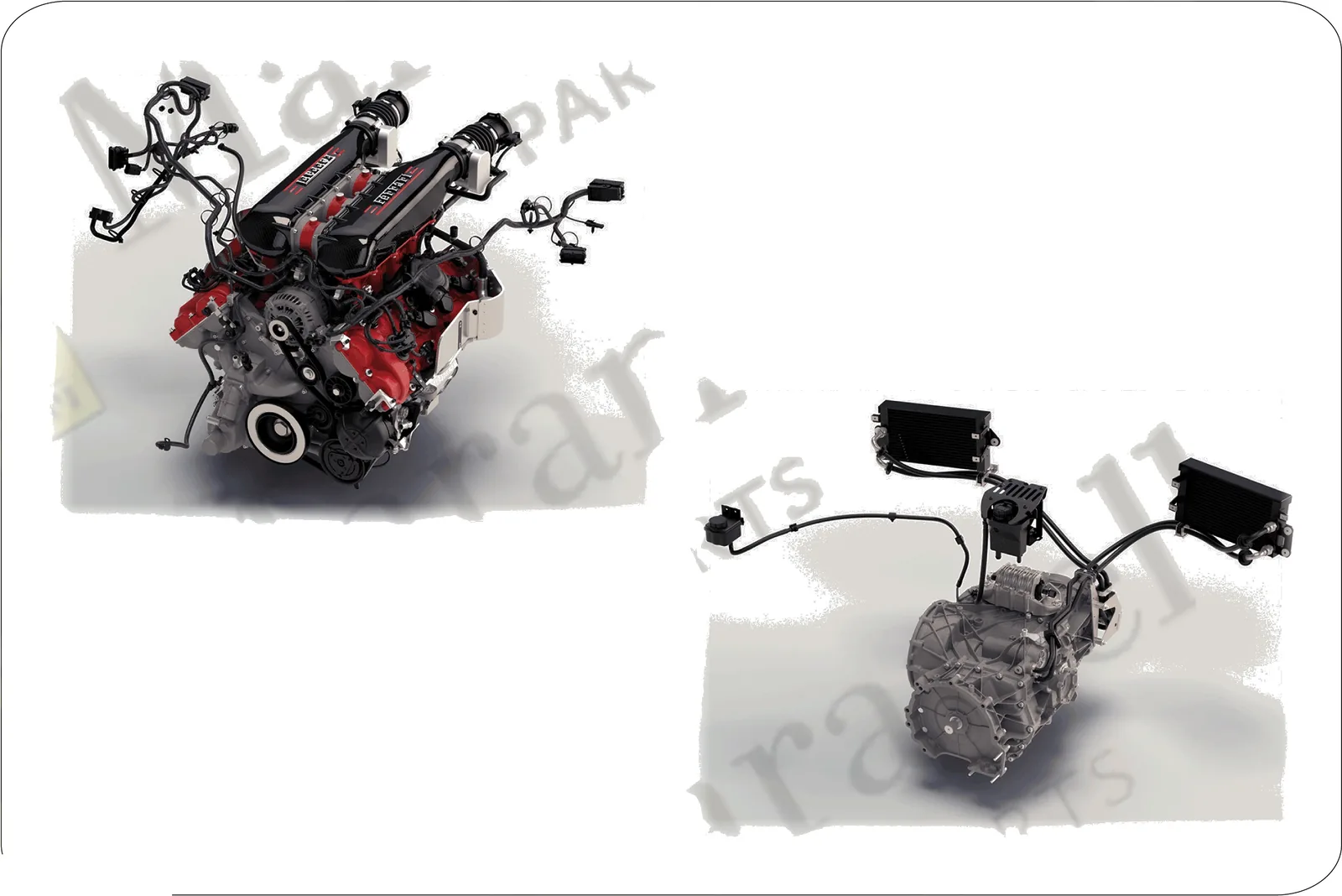 Ferrari 458 Speciale Aperta (Convertible) Spare Assembly Units exploded diagram