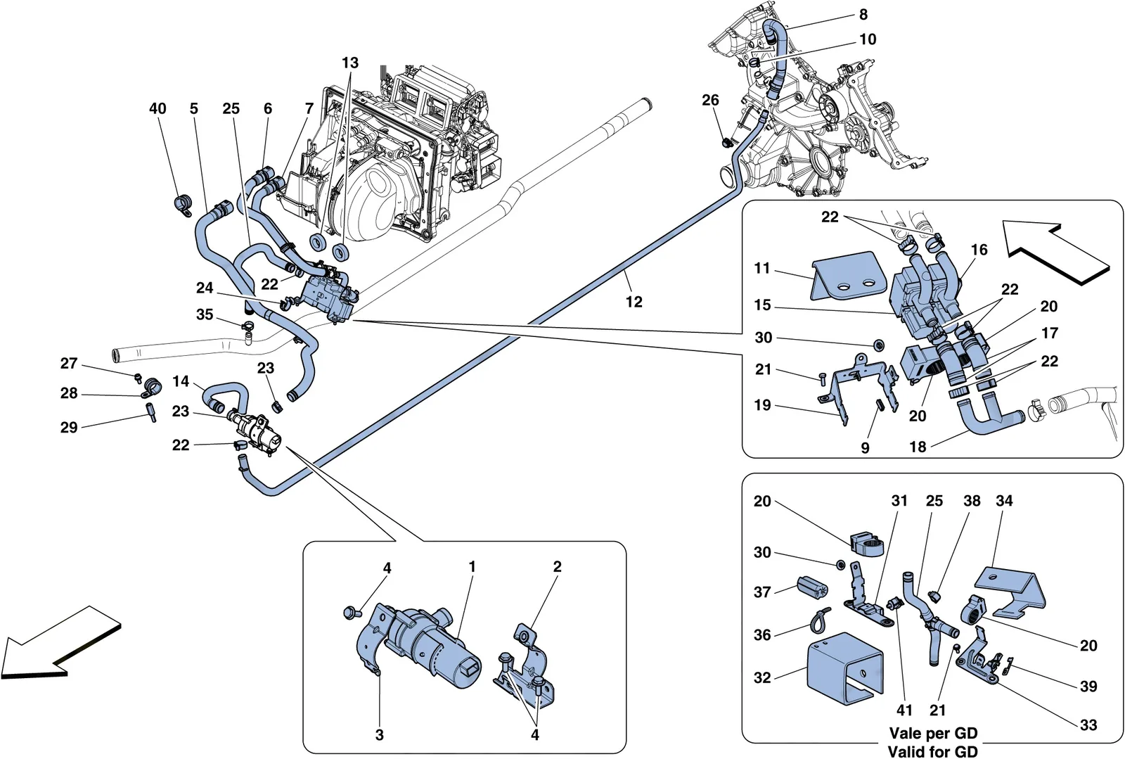 Ferrari 458 Speciale Aperta (Convertible) Ac System - Water exploded diagram