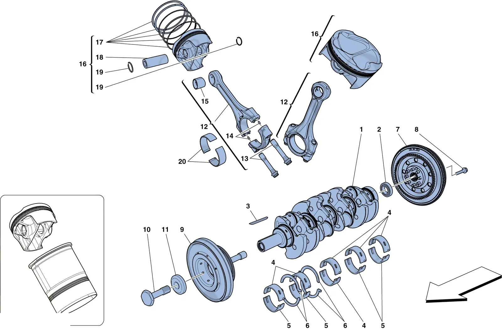 Crankshaft - Connecting Rods And Pistons