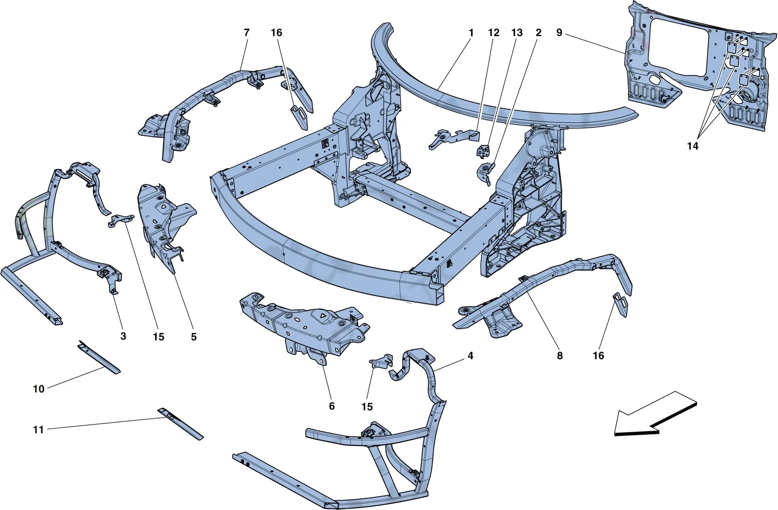 Chassis - Complete Front Structure And Panels