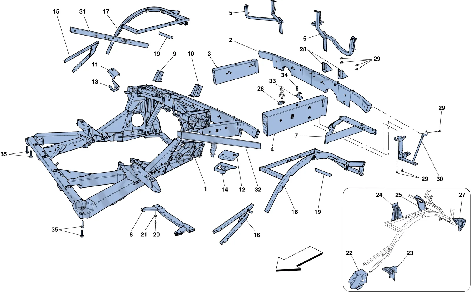 Chassis - Structure, Rear Elements And Panels