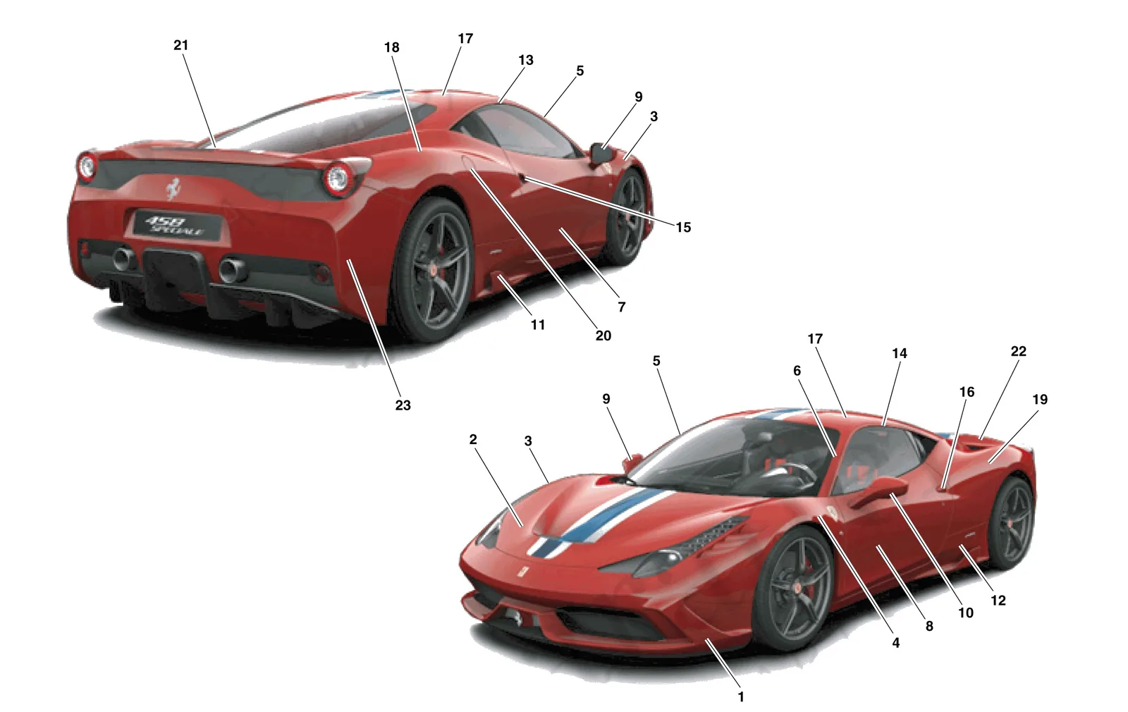 Ferrari 458 Speciale Painting -Applicable For S.T. Schedule Only- exploded diagram