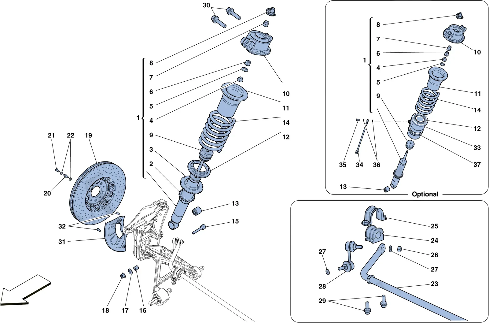 Front Suspension - Shock Absorber And Brake Disc