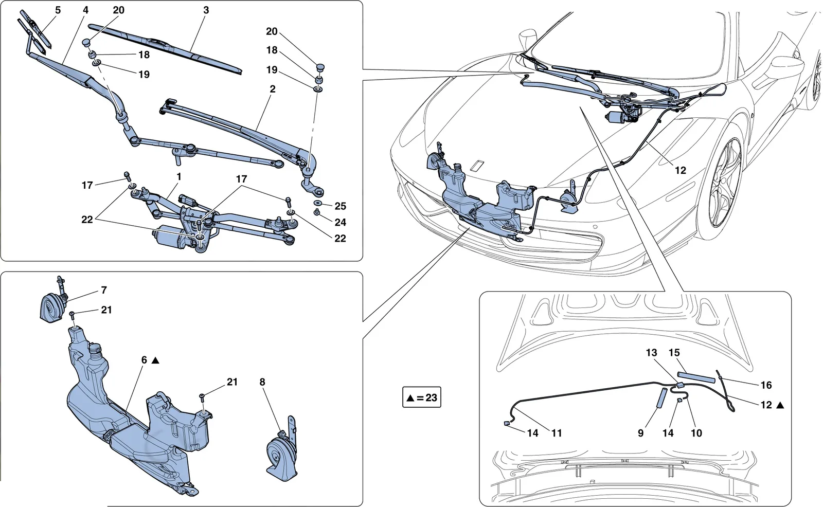 Windscreen Wiper, Windscreen Washer And Horns