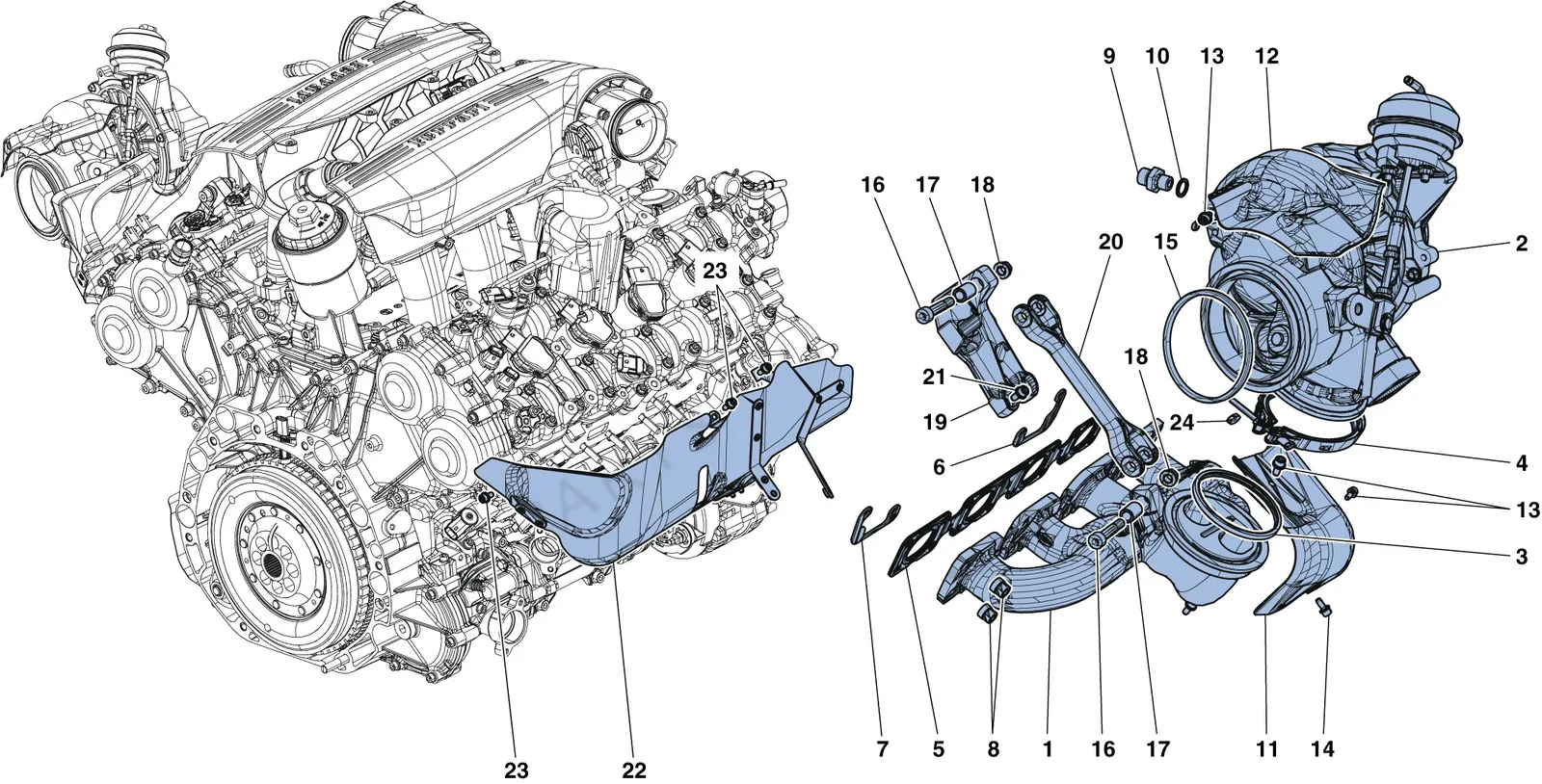 Manifolds, Turbocharging System And Pipes