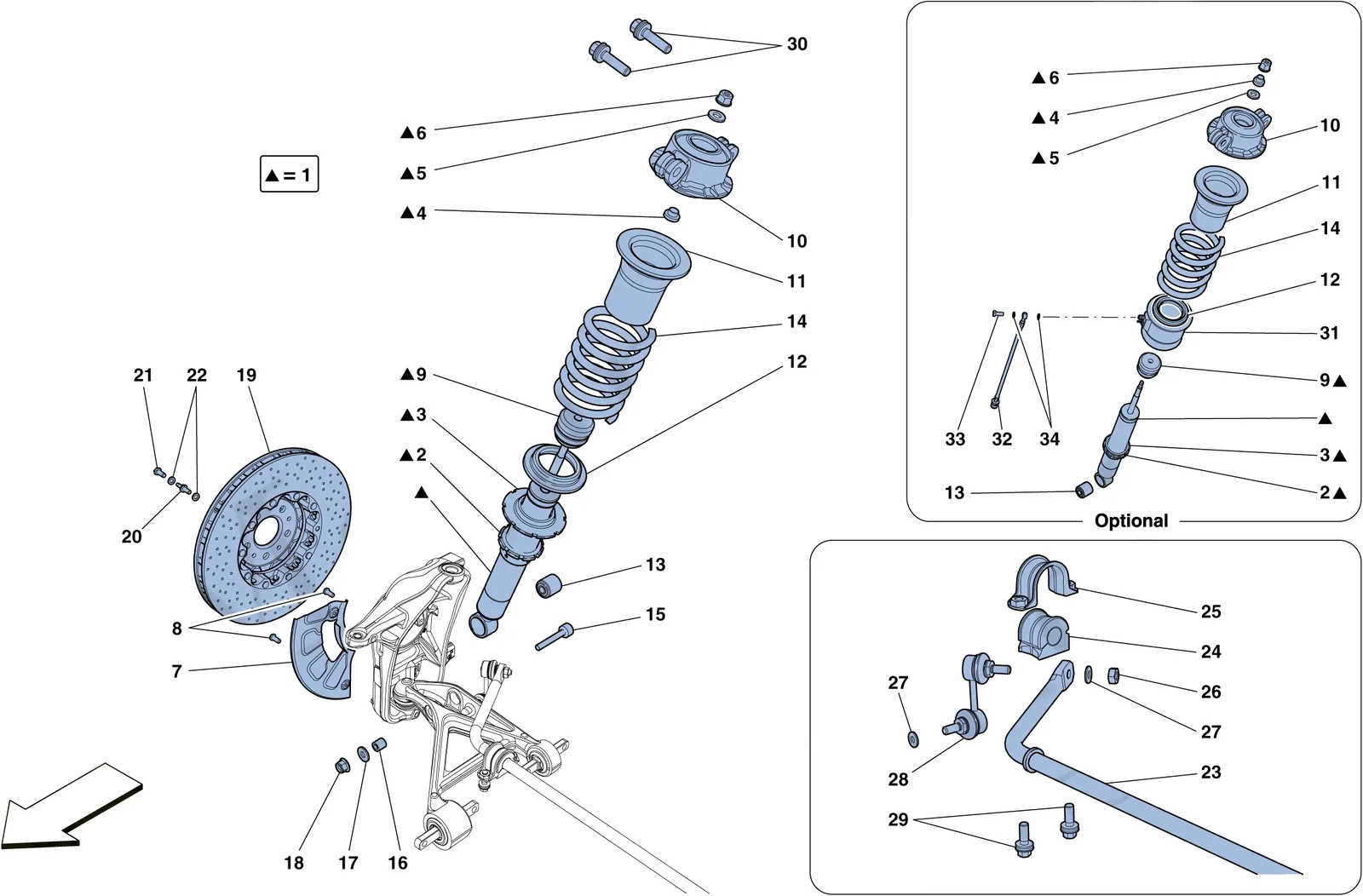 Front Suspension - Shock Absorber And Brake Disc