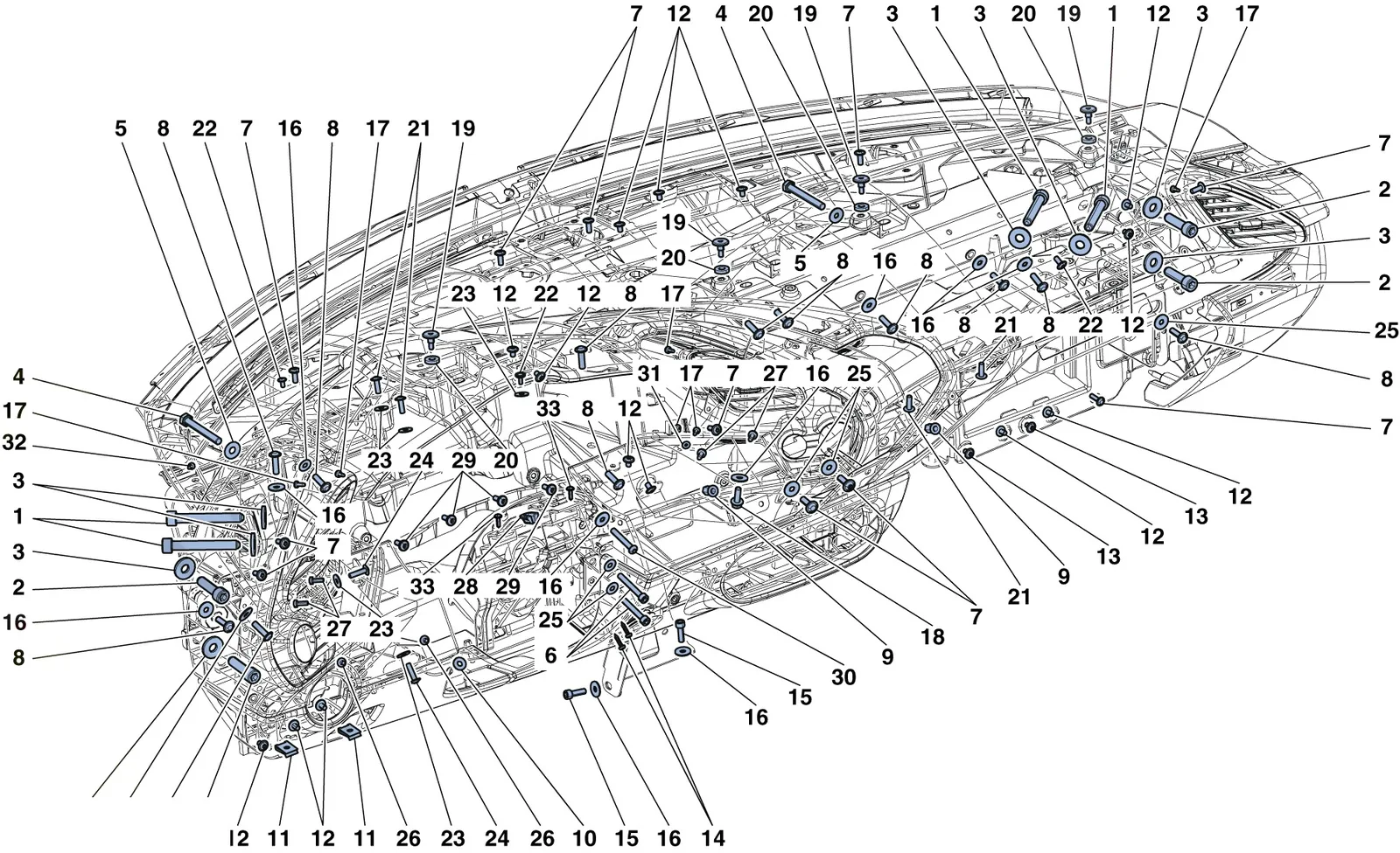 Dashboard Fastenings