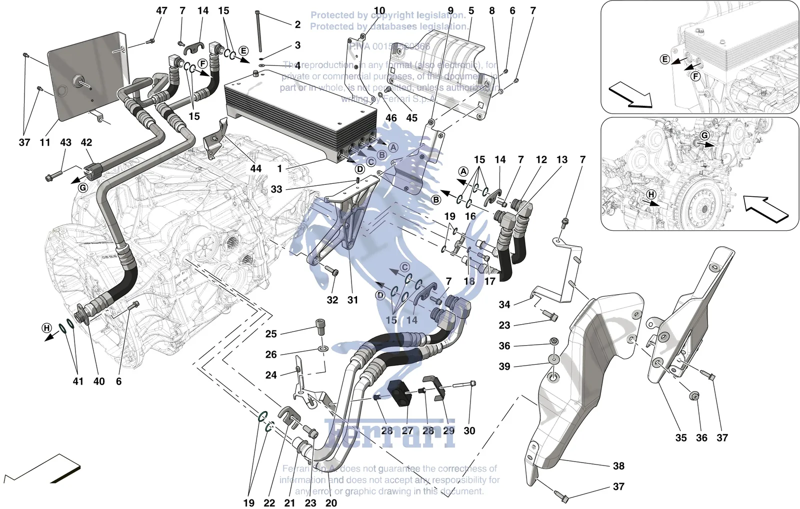 Gearbox Oil Heat Exchanger And Pipes - Heat Exchanger And Rear Pipes