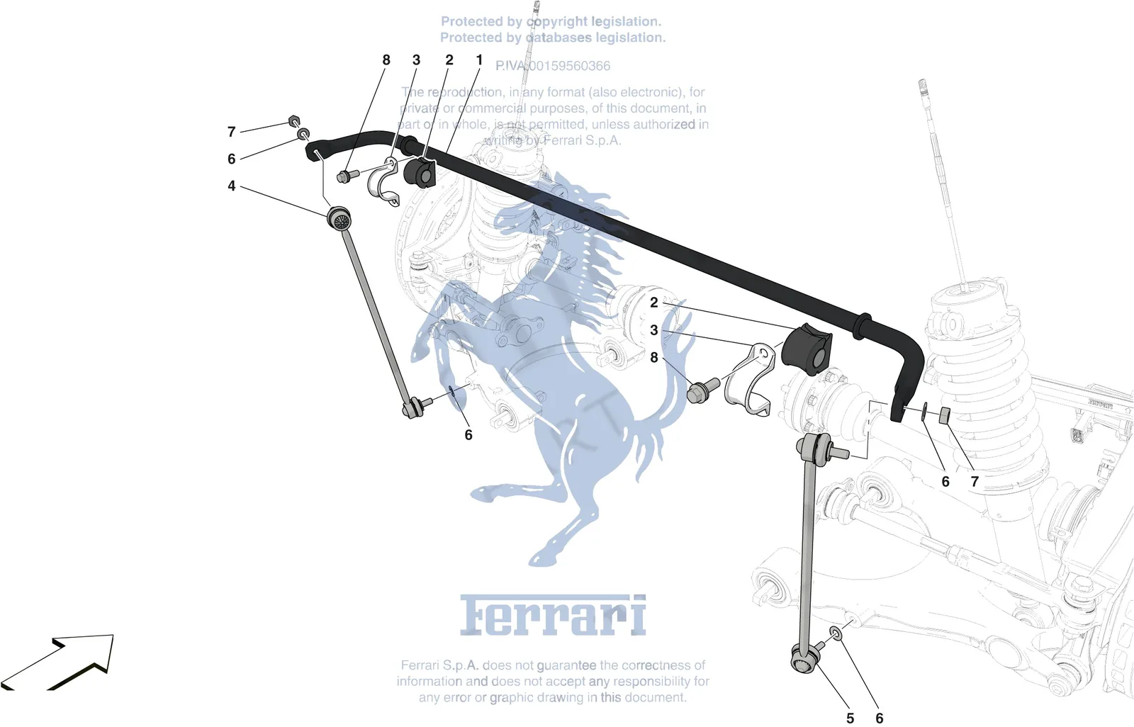 Ferrari 488 Pista Spider Rear Torsion Bar — Parts Diagram 081 | AW Italian