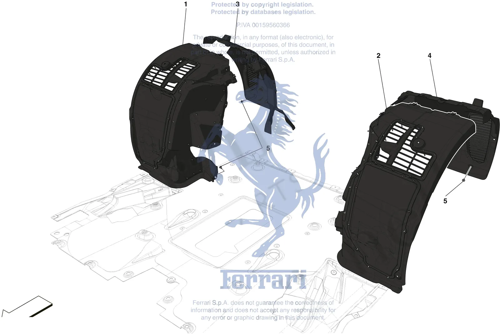 Ferrari 488 Pista Spider Rear Wheelhouse — Parts Diagram 116 | AW Italian
