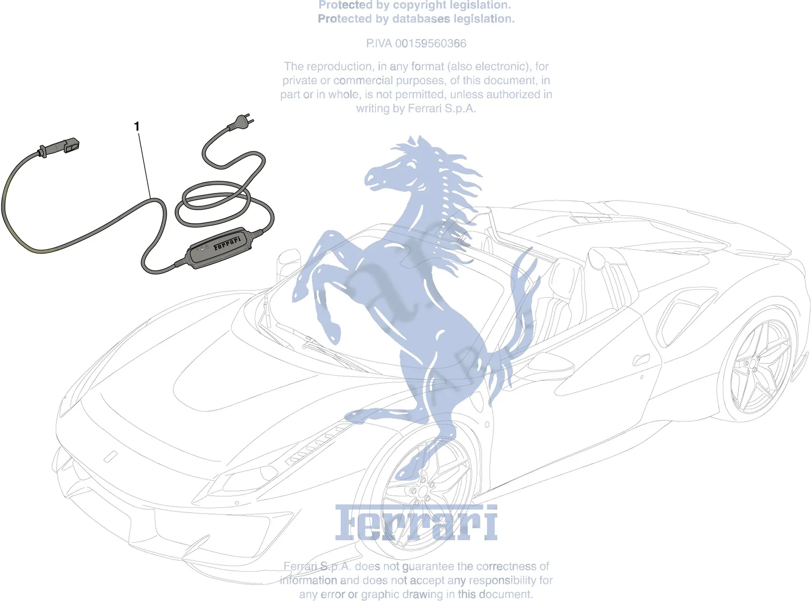 Ferrari 488 Pista Spider Battery Charging System exploded diagram