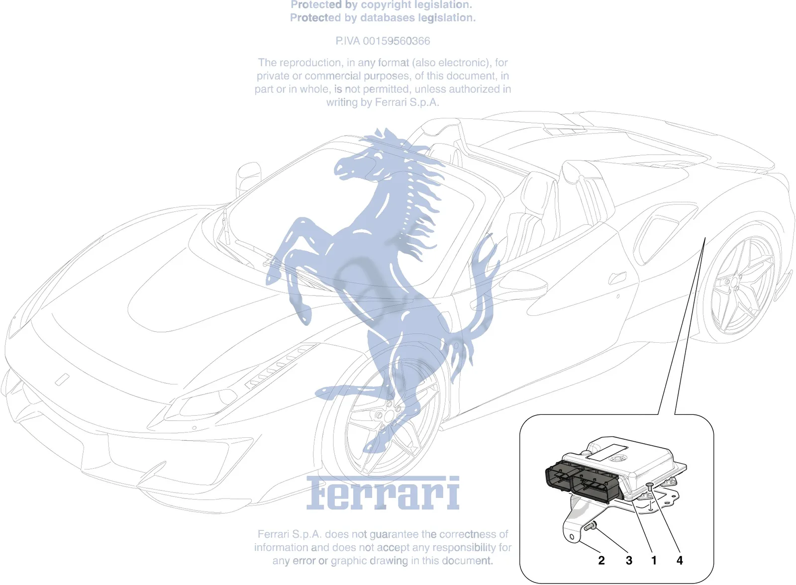 Ferrari 488 Pista Spider Dct Gearbox System exploded diagram