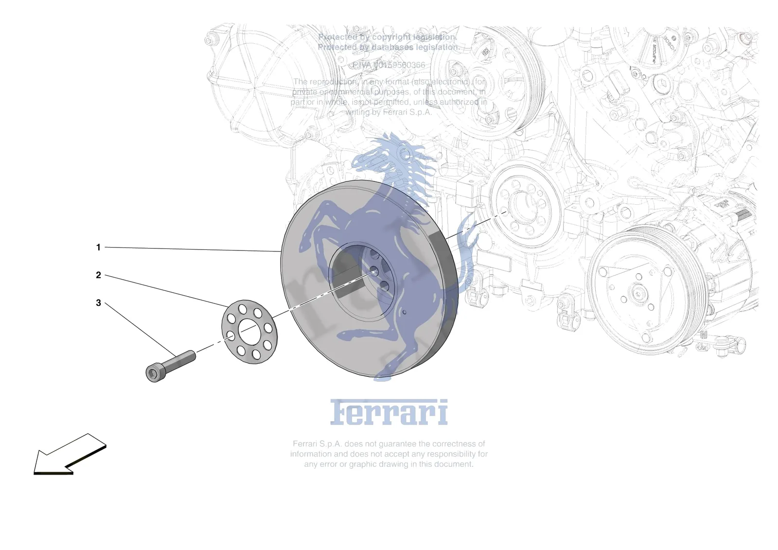 Ferrari 488 Pista [ENGINE] - B.07 - TORSION DAMPER exploded diagram