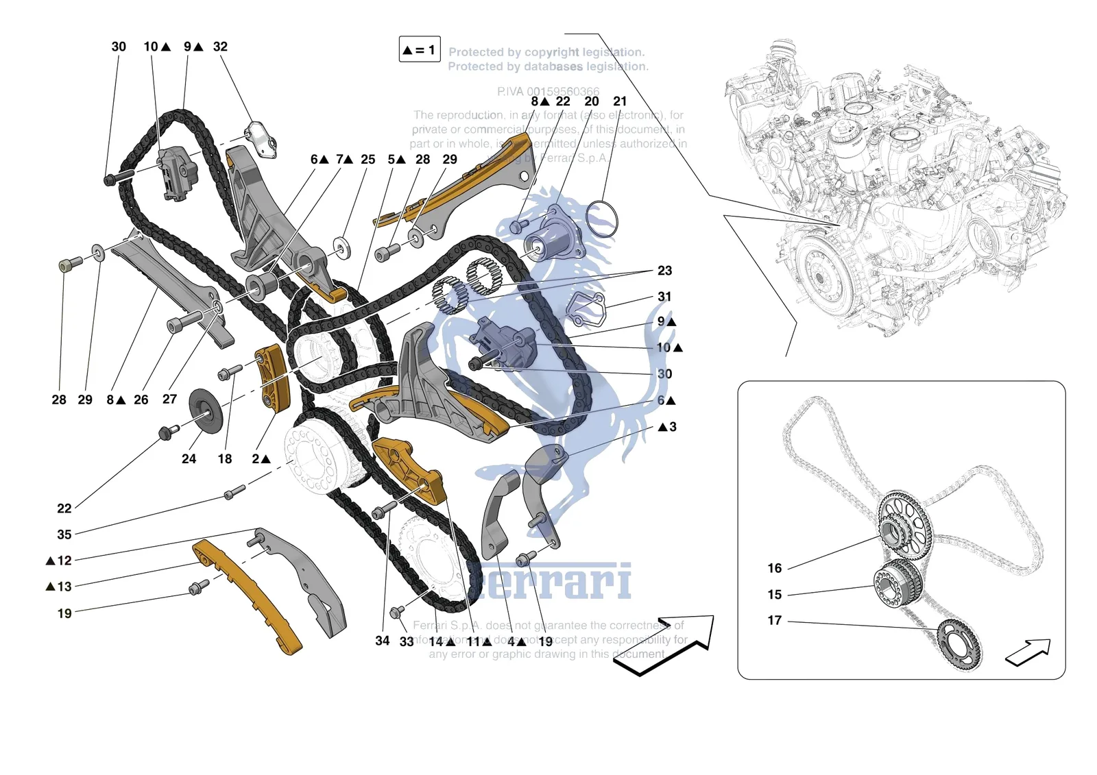 Ferrari 488 Pista [ENGINE] - B.09 - TIMING SYSTEM DRIVE exploded diagram