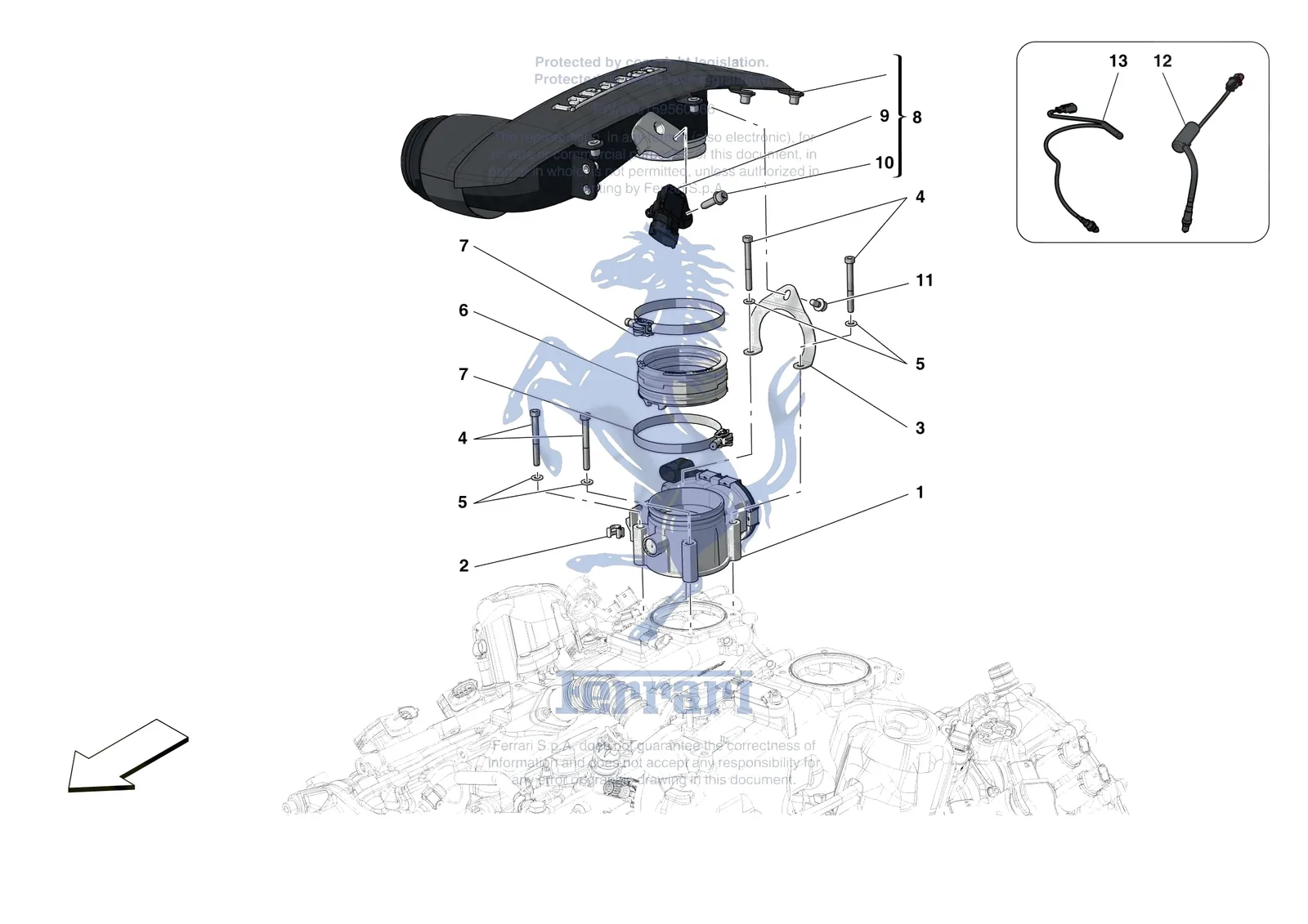 Ferrari 488 Pista [ENGINE] - B.15 - INJECTION CONTROL exploded diagram