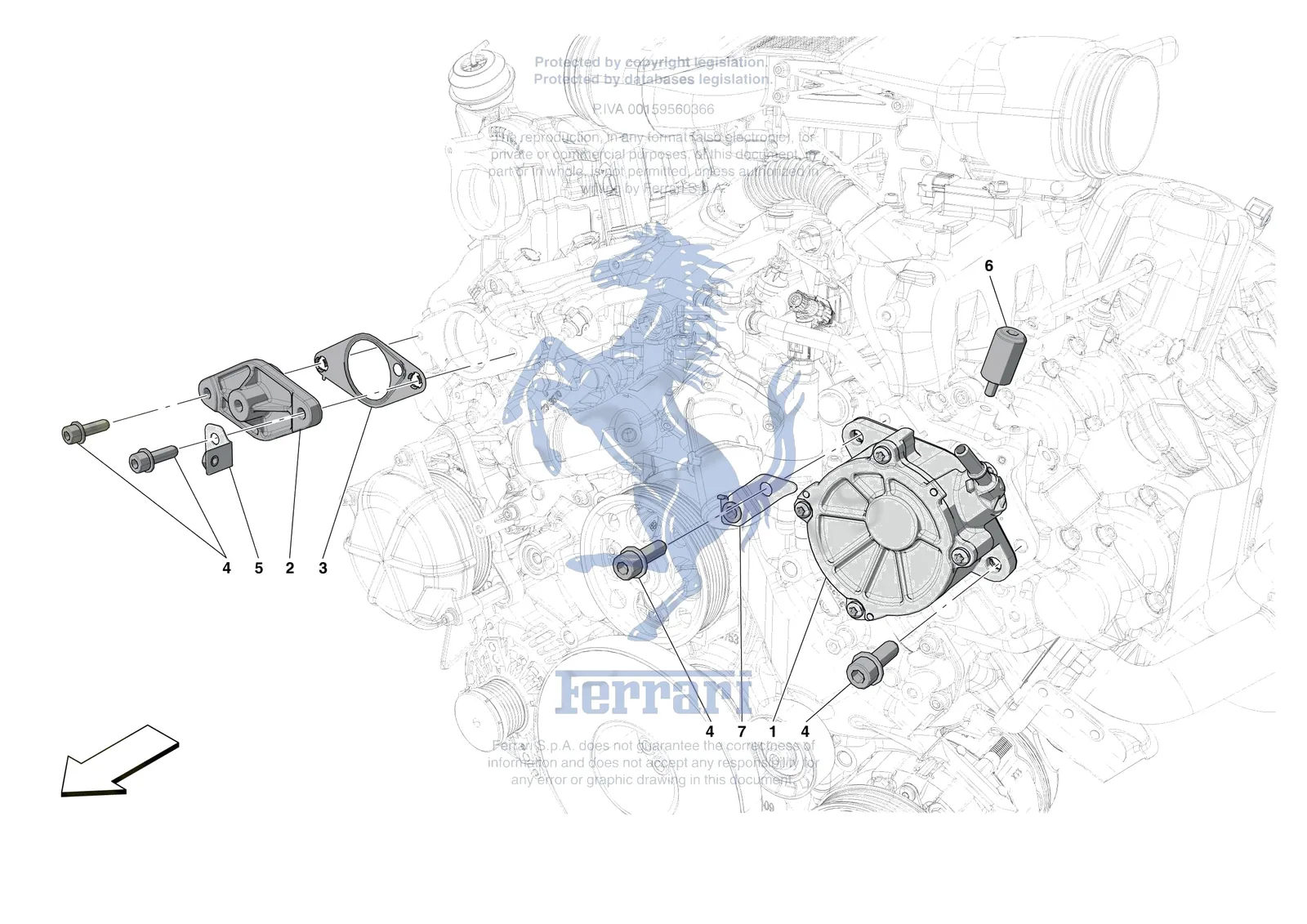 Ferrari 488 Pista [ENGINE] - B.19 - VACUUM PUMP exploded diagram