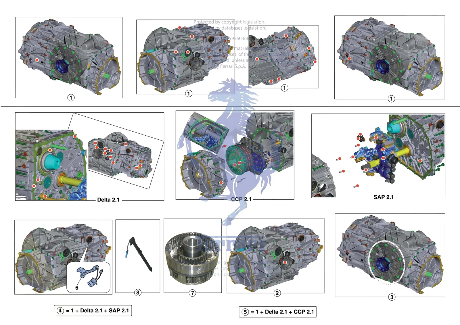Ferrari 488 Pista [GEARBOX] - C.01.02 - GEARBOX REPAIR KIT exploded diagram