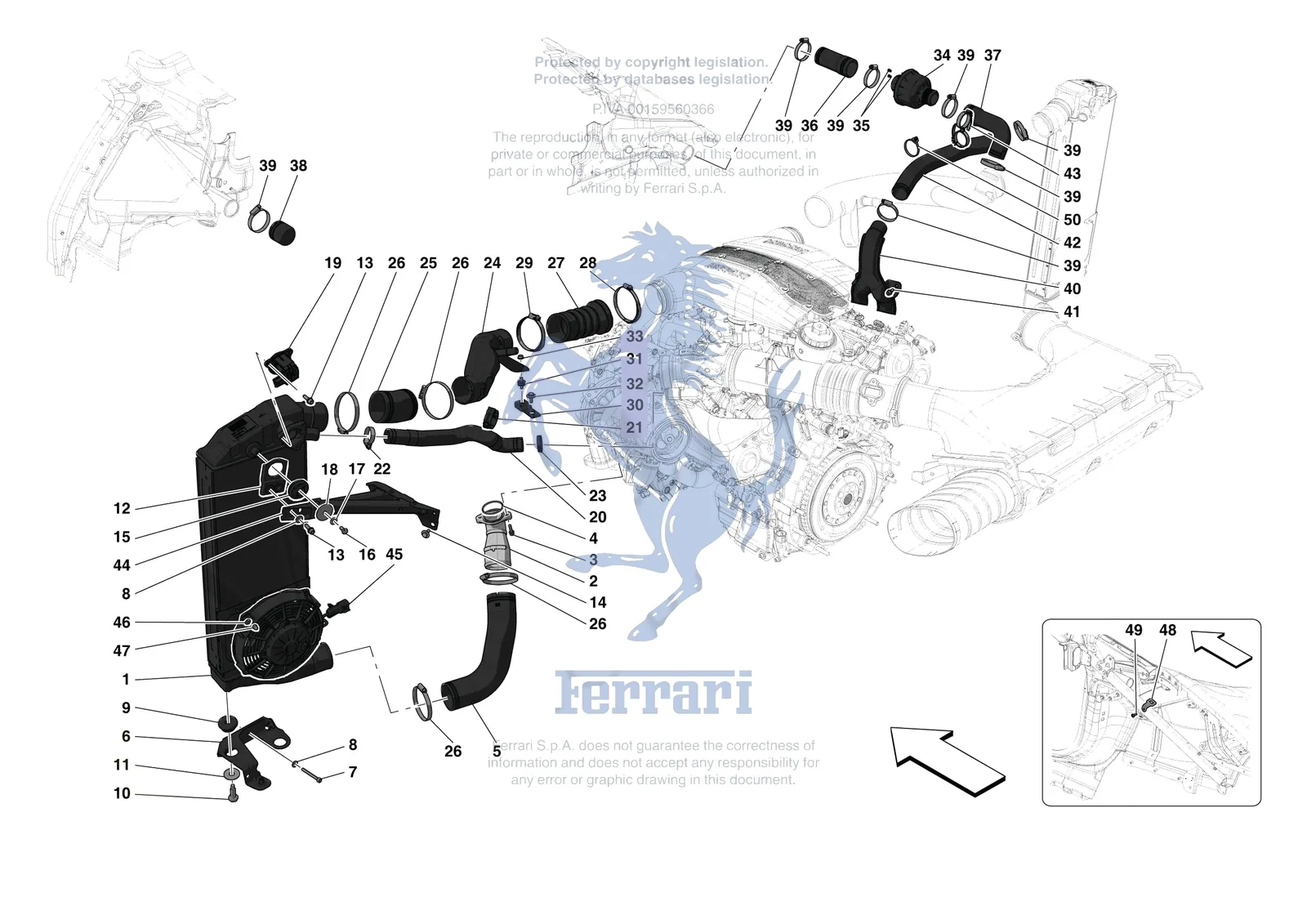 Ferrari 488 Pista [MECHANICAL SYSTEM] - D.04.02 - INTERCOOLER exploded diagram