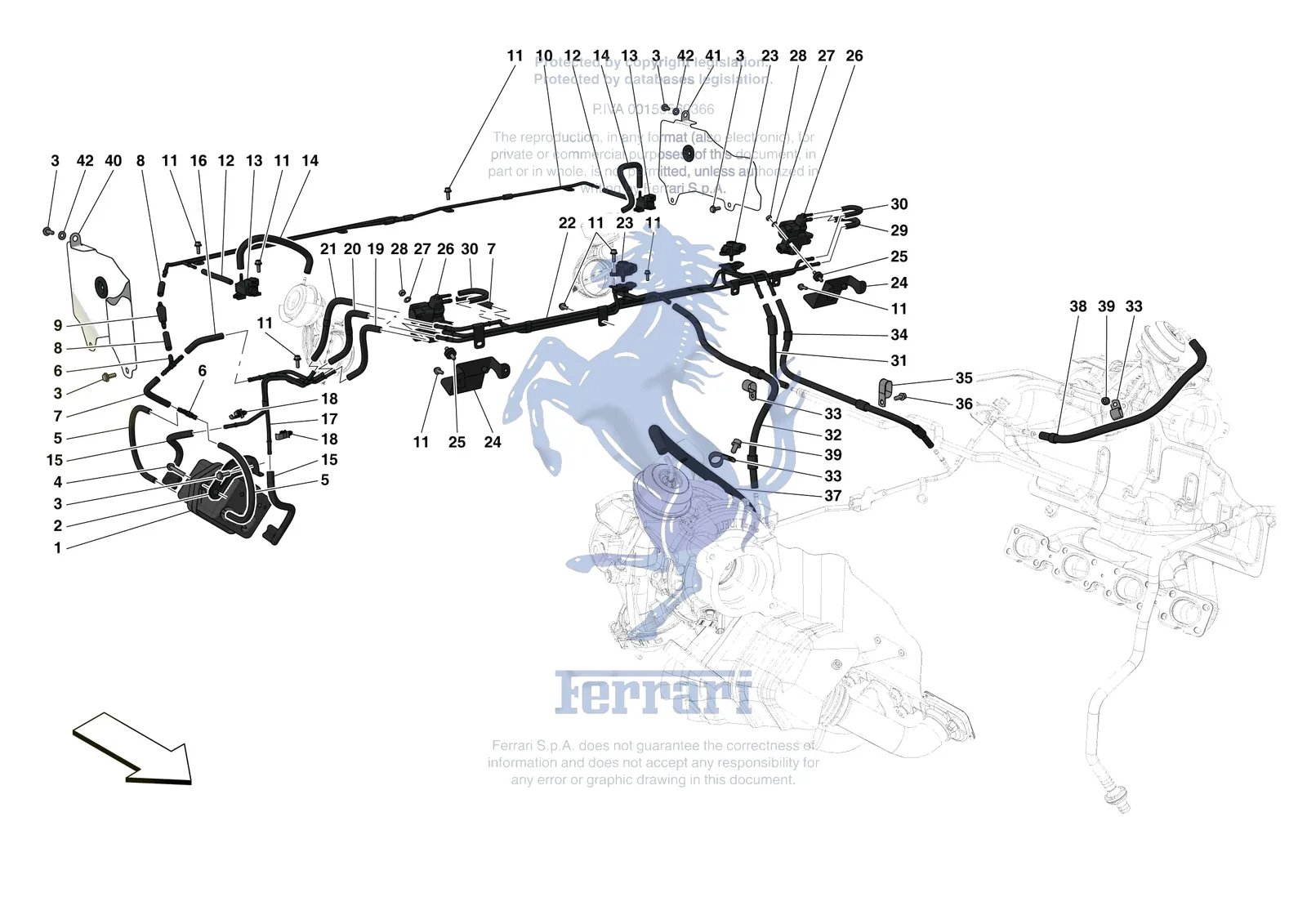 Ferrari 488 Pista [MECHANICAL SYSTEM] - D.05 - TURBOCHARGING SYSTEM ADJUSTMENTS exploded diagram
