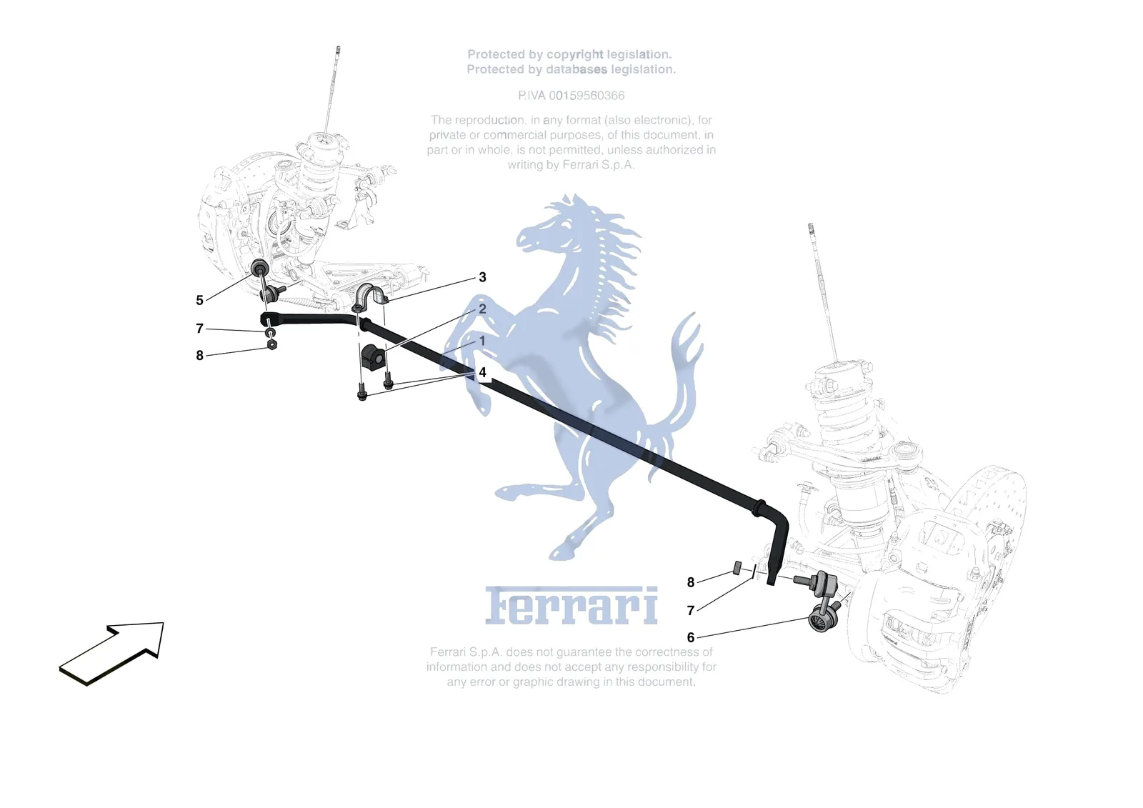 Ferrari 488 Pista [MECHANICAL SYSTEM] - D.26 - FRONT TORSION BAR exploded diagram