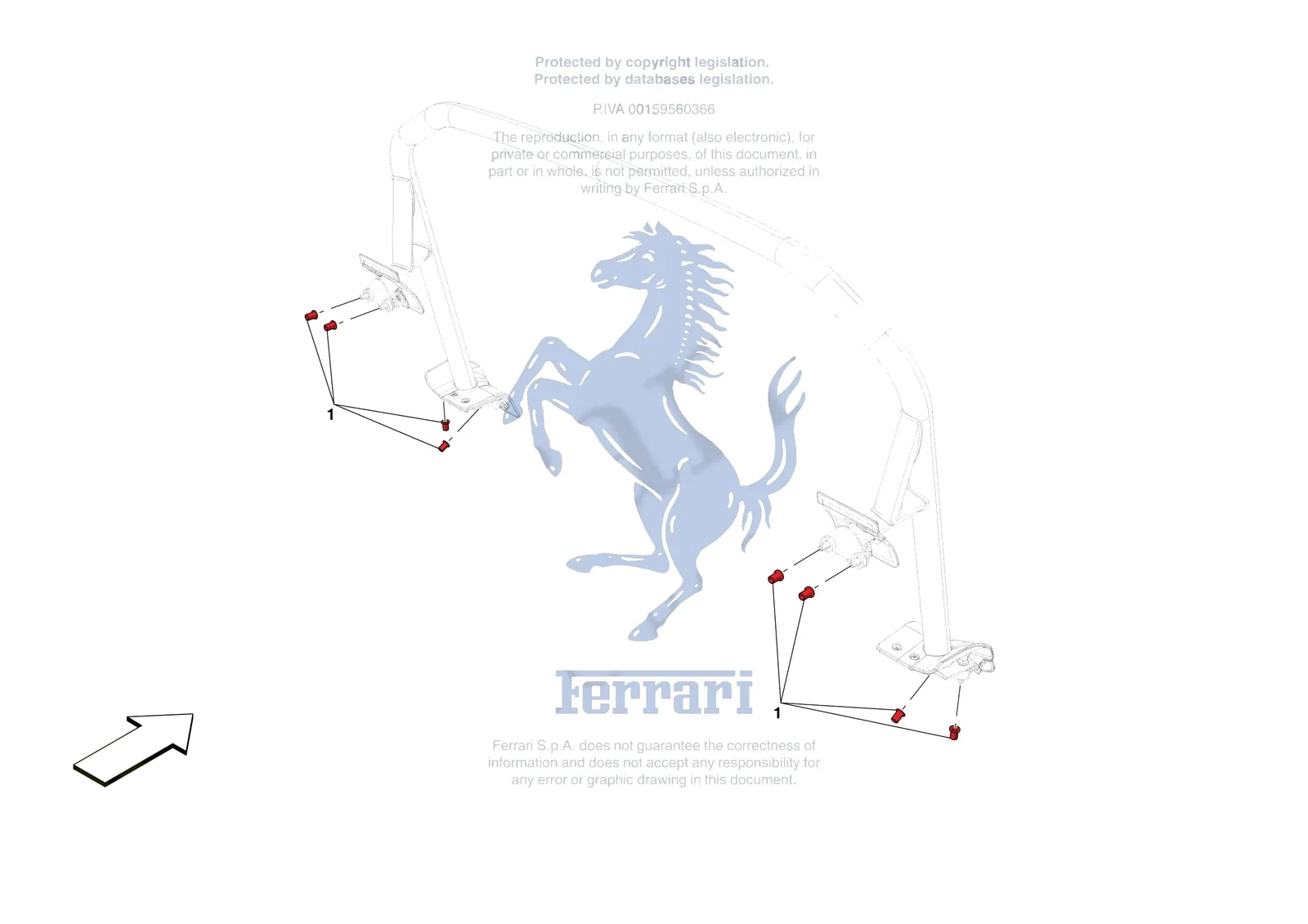 Ferrari 488 Pista [VEHICLE TRIM] - E.11 - ROLLBAR COMPARTMENT exploded diagram