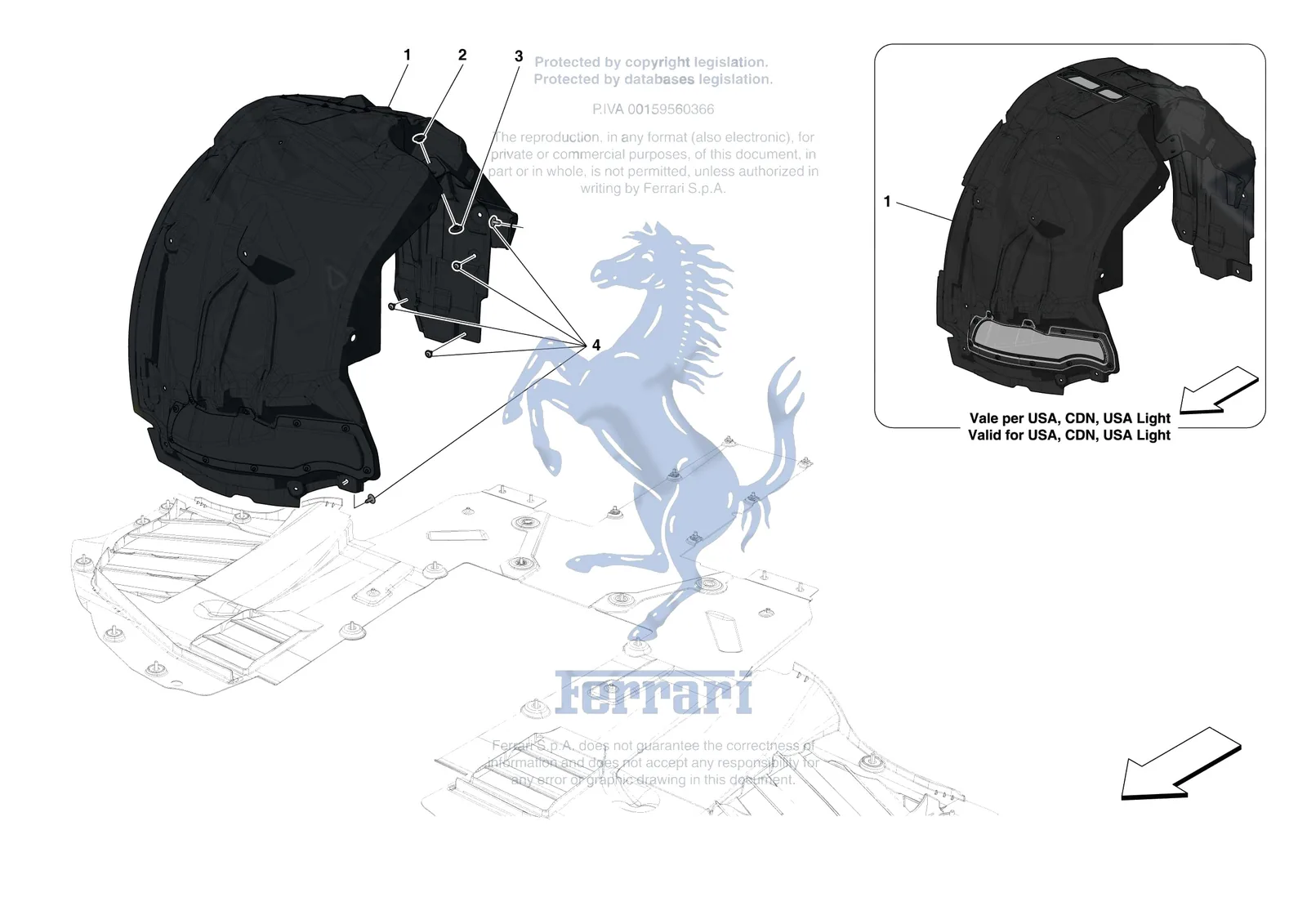 Ferrari 488 Pista [VEHICLE TRIM] - E.17 - FRONT WHEELHOUSE exploded diagram