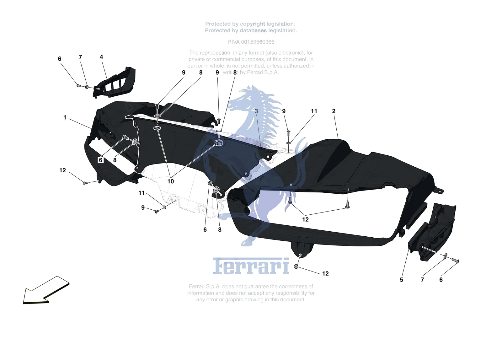 Ferrari 488 Pista [VEHICLE TRIM] - E.22 - FRONT AIR INTAKES exploded diagram
