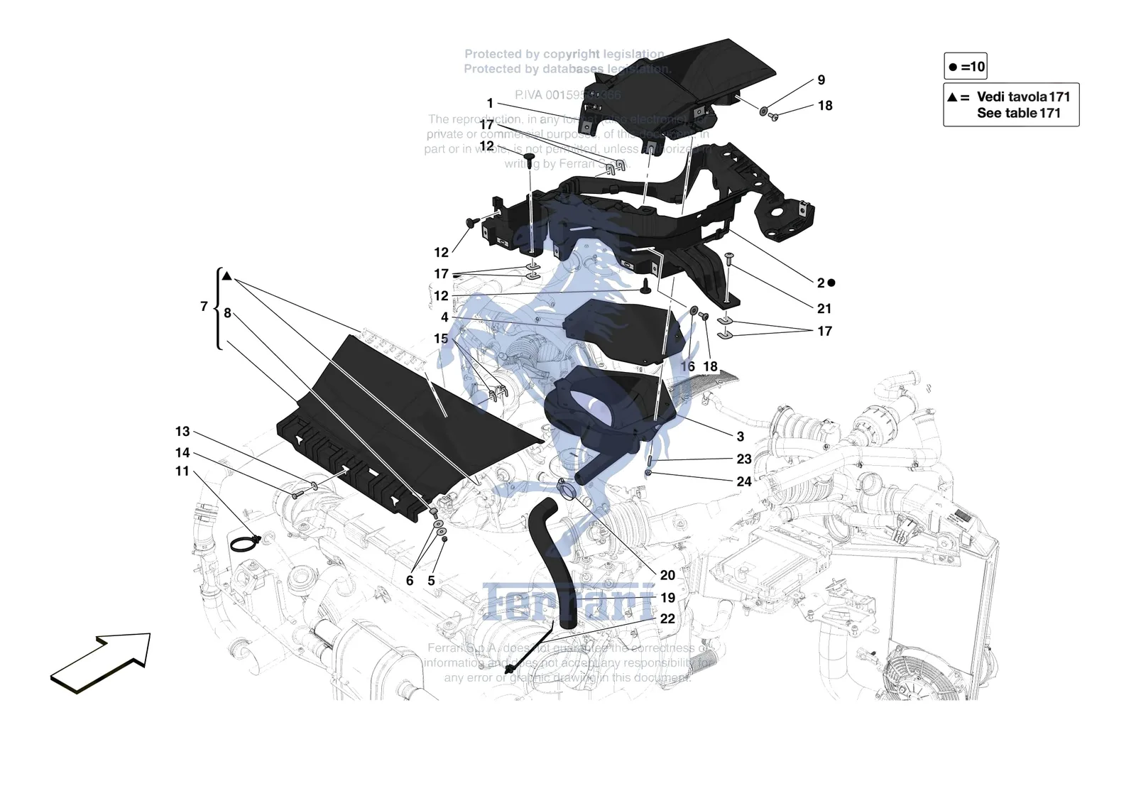 Ferrari 488 Pista [VEHICLE TRIM] - E.24 - REAR AIR INTAKES exploded diagram