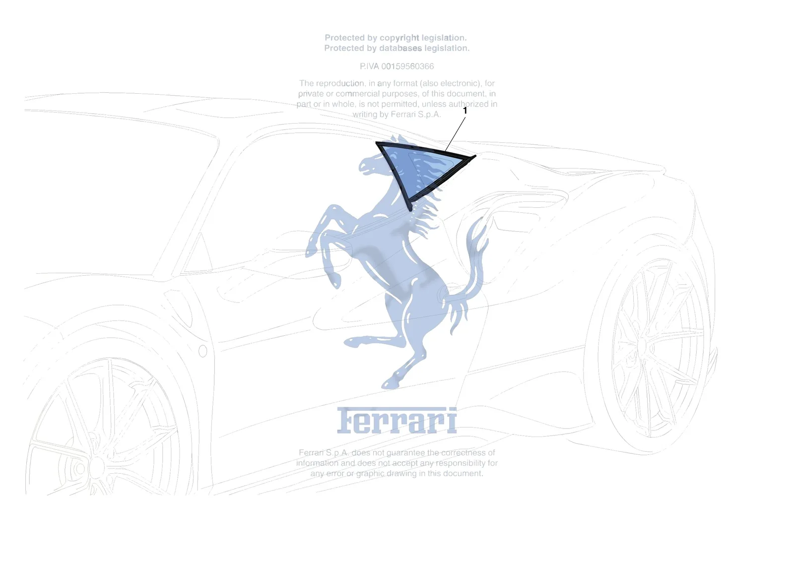 Ferrari 488 Pista [VEHICLE TRIM] - E.27 - SIDE WINDOWS exploded diagram