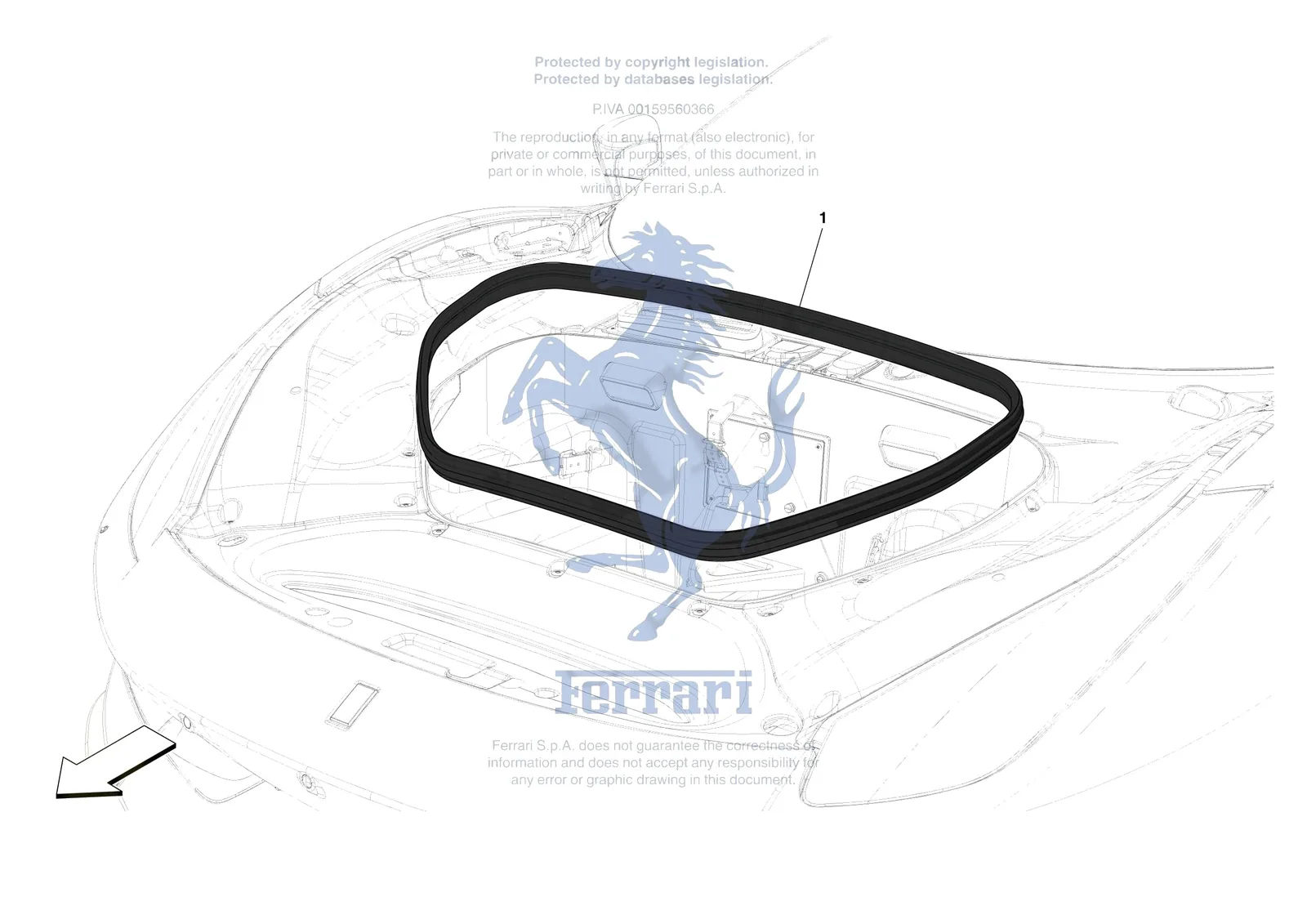 Ferrari 488 Pista [VEHICLE TRIM] - E.35 - FRONT LID SEALS exploded diagram