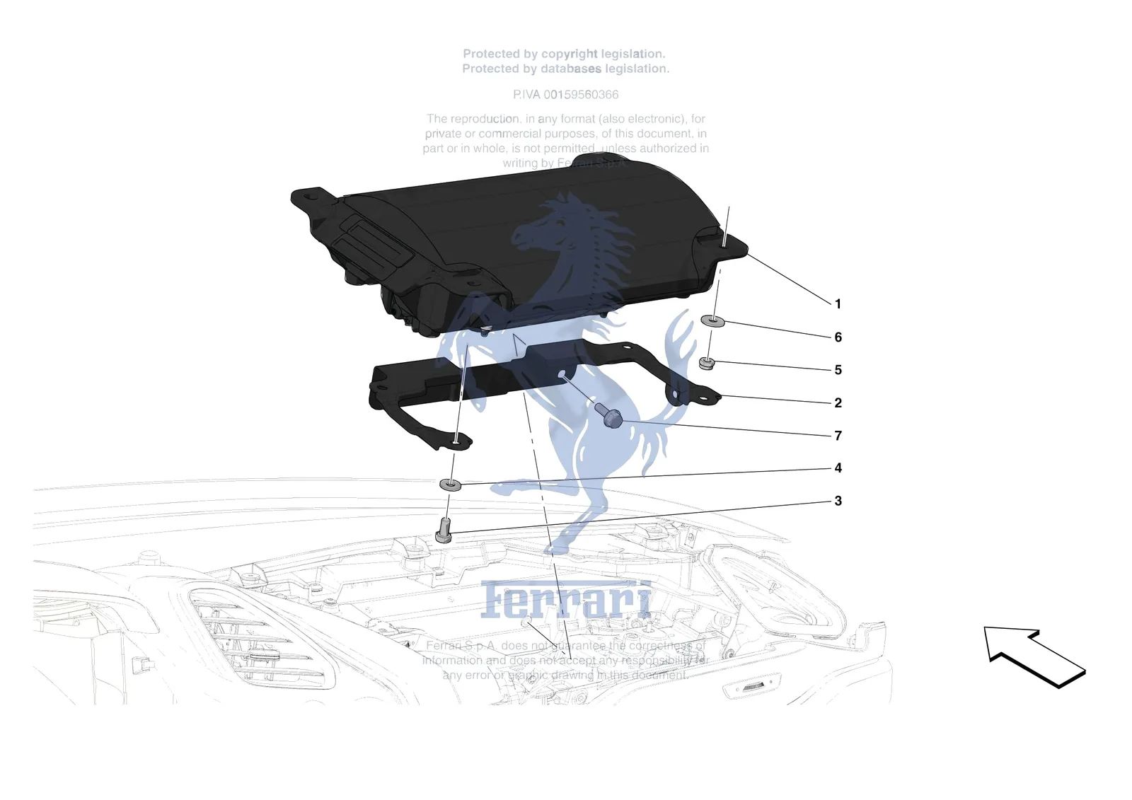 Ferrari 488 Pista [VEHICLE TRIM] - E.47.08 - DASHBOARD - PASSENGER AIRBAG exploded diagram