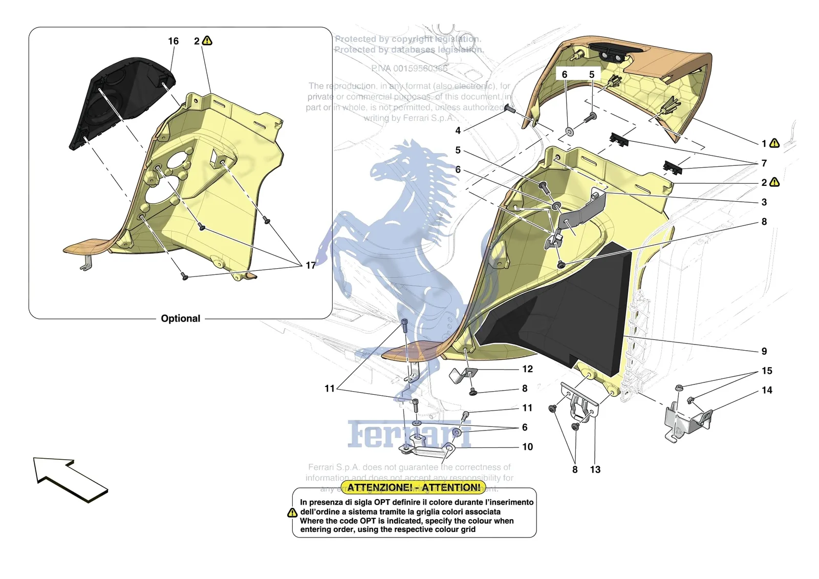 Ferrari 488 Pista [VEHICLE TRIM] - E.50 - OTHER INTERIOR TRIM ELEMENTS exploded diagram