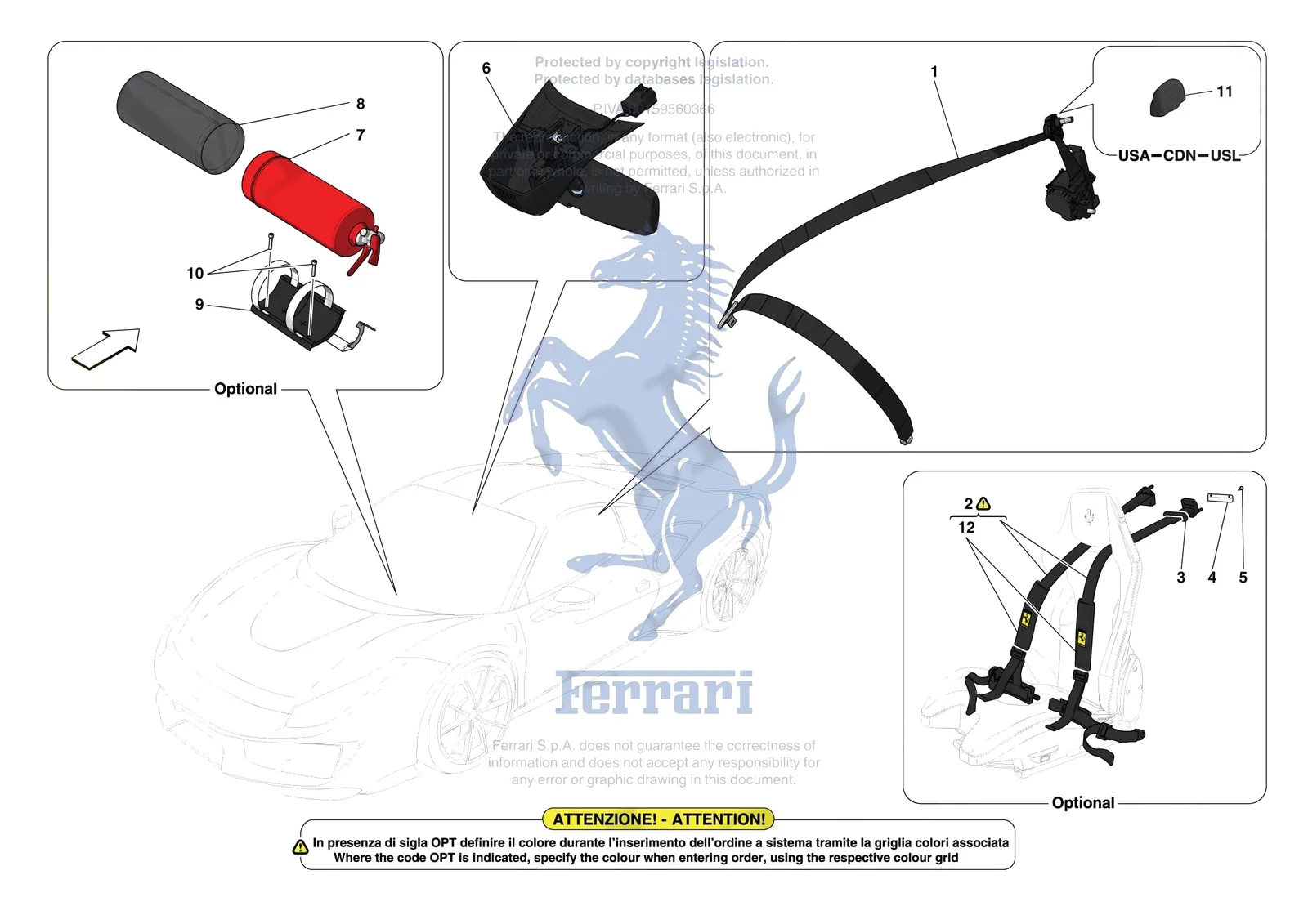 Ferrari 488 Pista [VEHICLE TRIM] - E.53 - OTHER INTERIOR TRIM ACCESSORIES exploded diagram